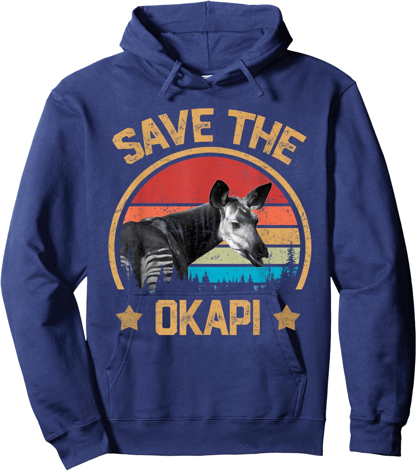 Vintage Save The Okapi Hoodie - Hoodie | Navy