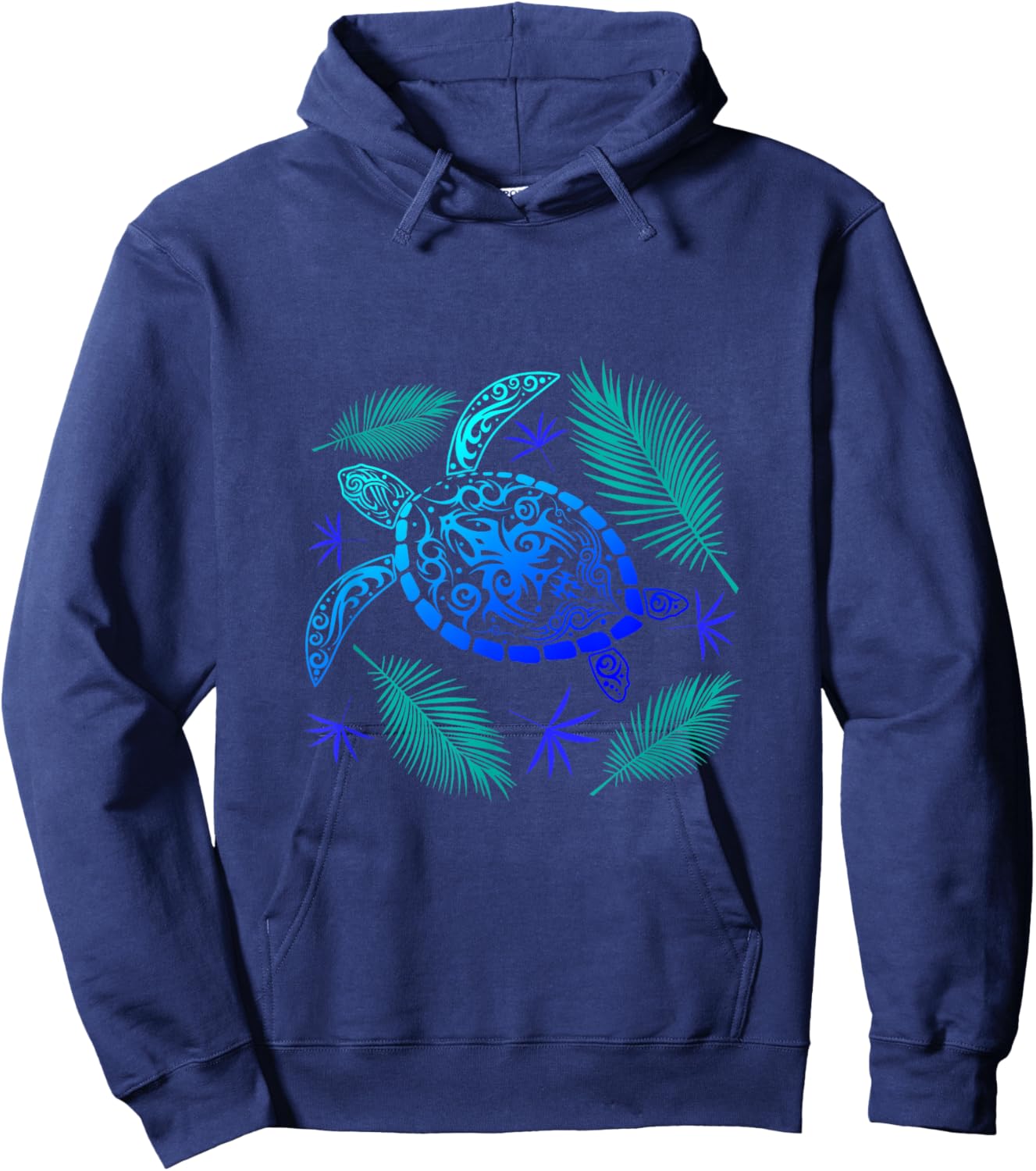Turtle Palm Tree Vacation Summer Tortoise Funny Turtle Men Women Girls Kids Hoodie - Hoodie | Navy