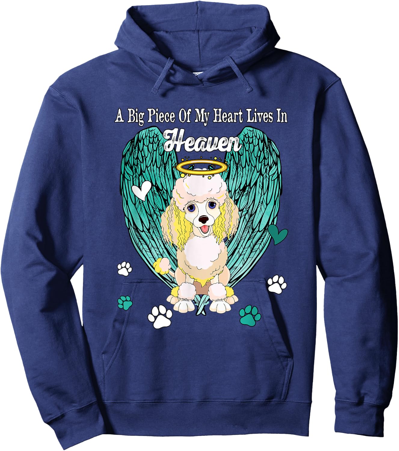 Heart Lives In Heaven Costume Poodle Memories Owner Hoodie - Hoodie | Navy