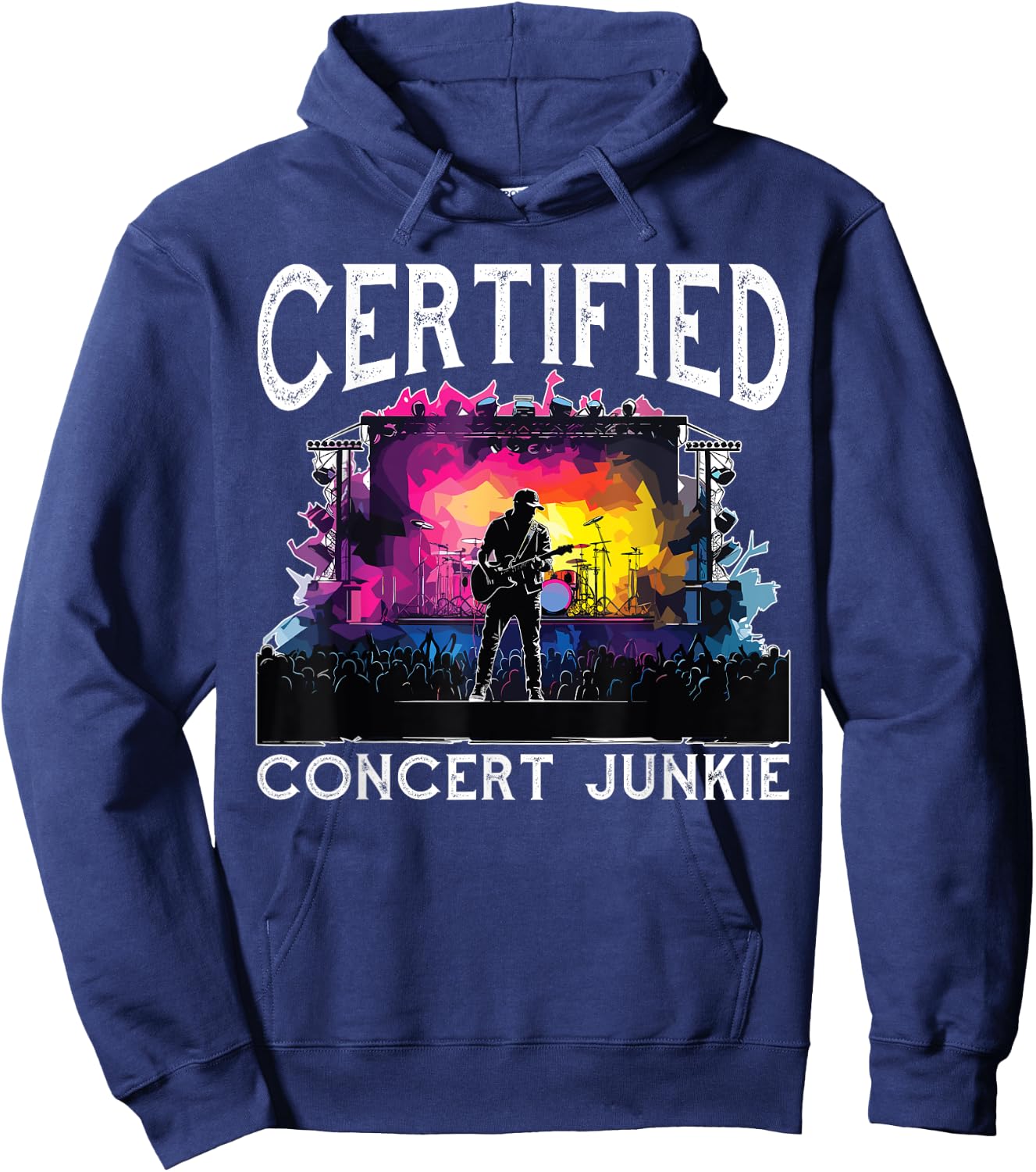 Certified Concert Junkie Hoodie - Hoodie | Navy