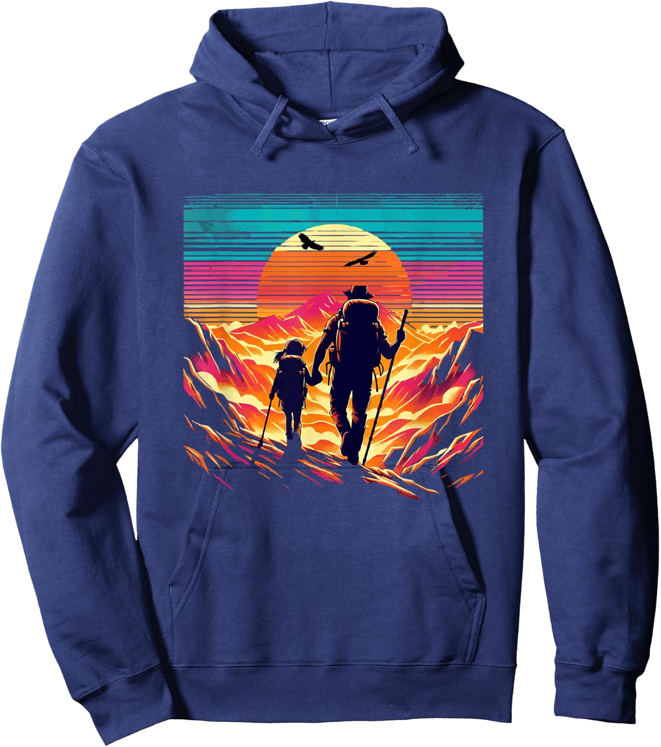 father daughter hiking mountain Camping Buddies Daughter dad Hoodie - Hoodie | Navy