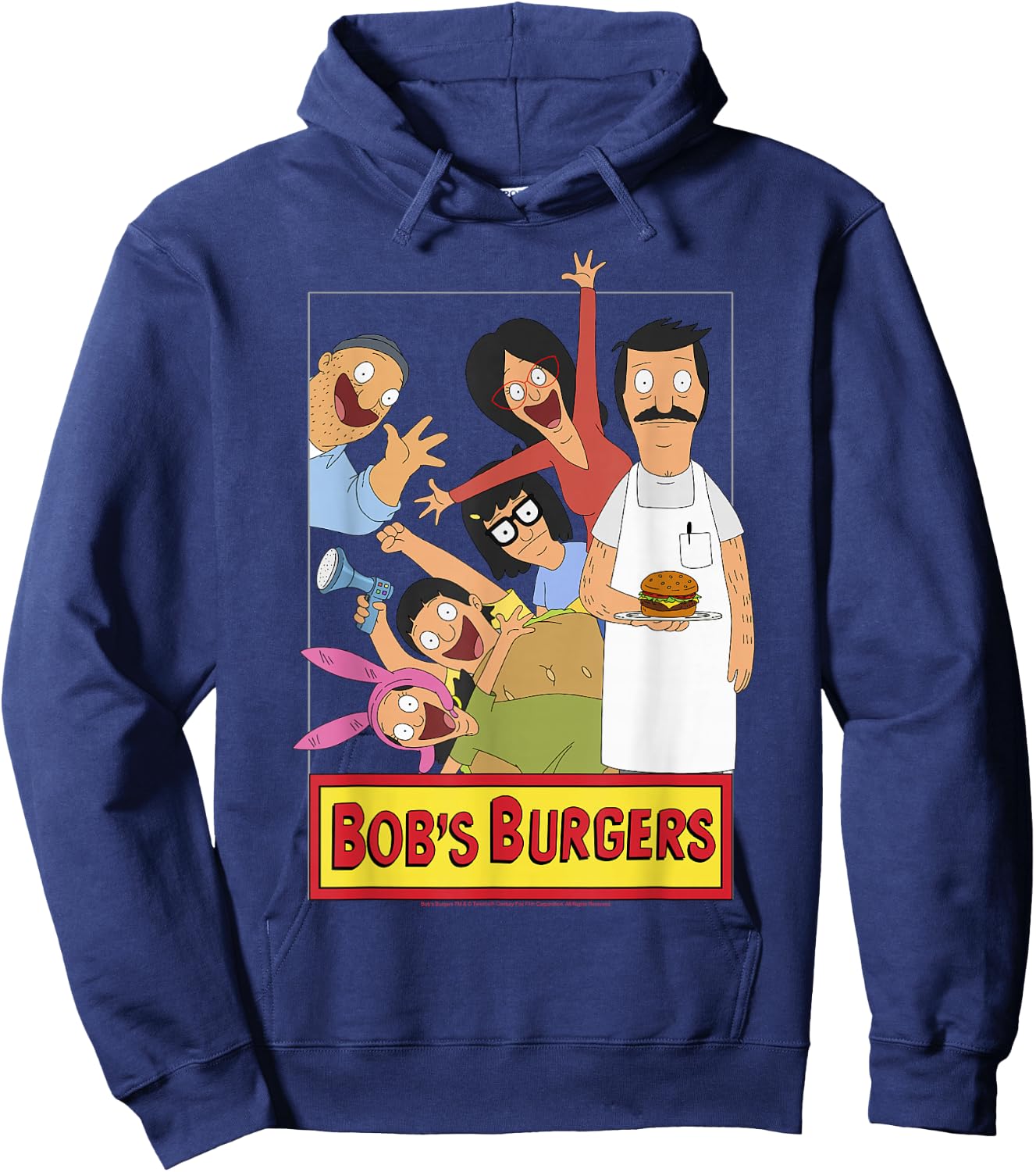 Bob's Burgers Family Shot & Teddy Logo Hoodie - Hoodie | Navy