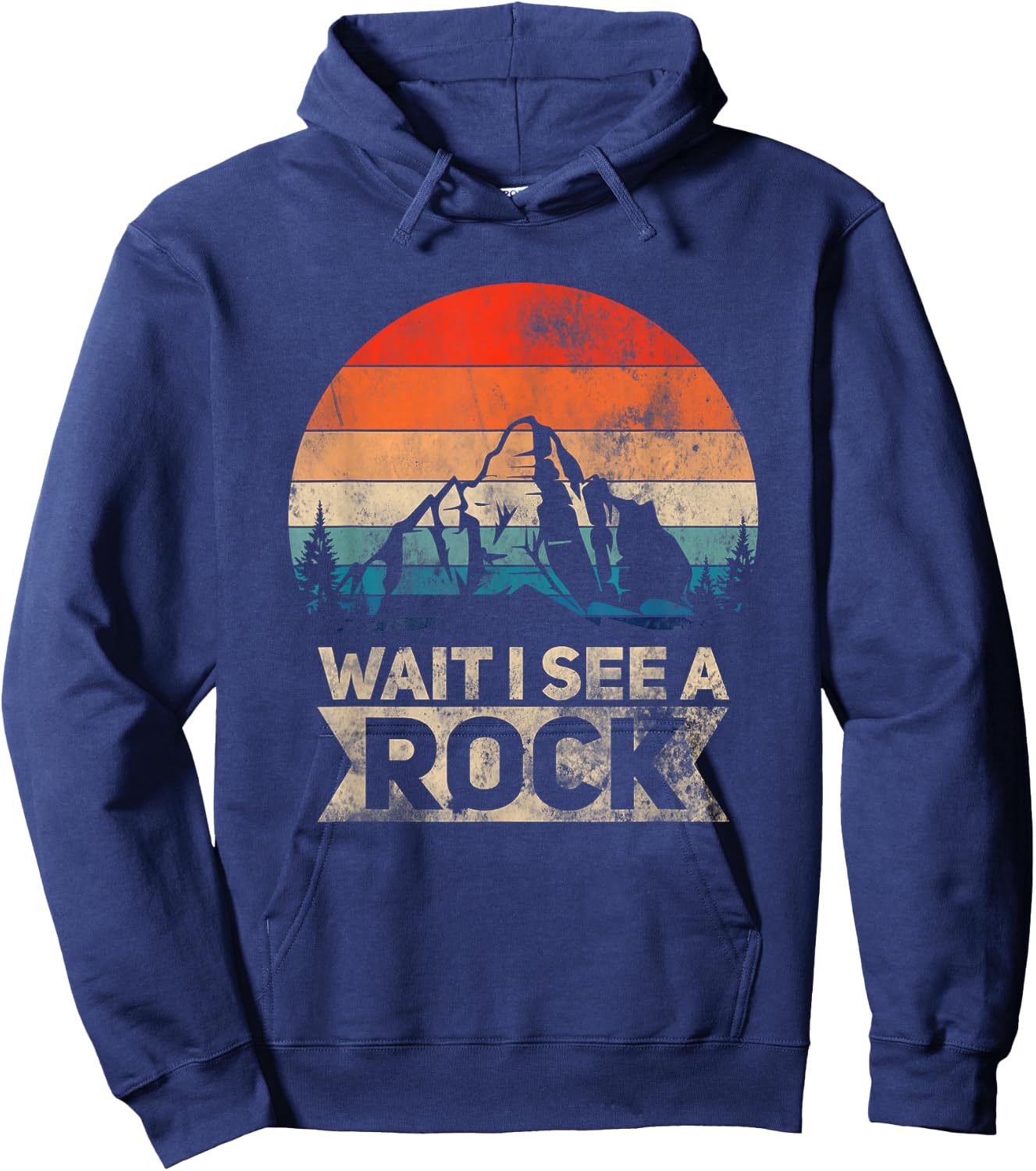Wait I See A Rock Funny Geologist Idea Hoodie - Hoodie | Navy