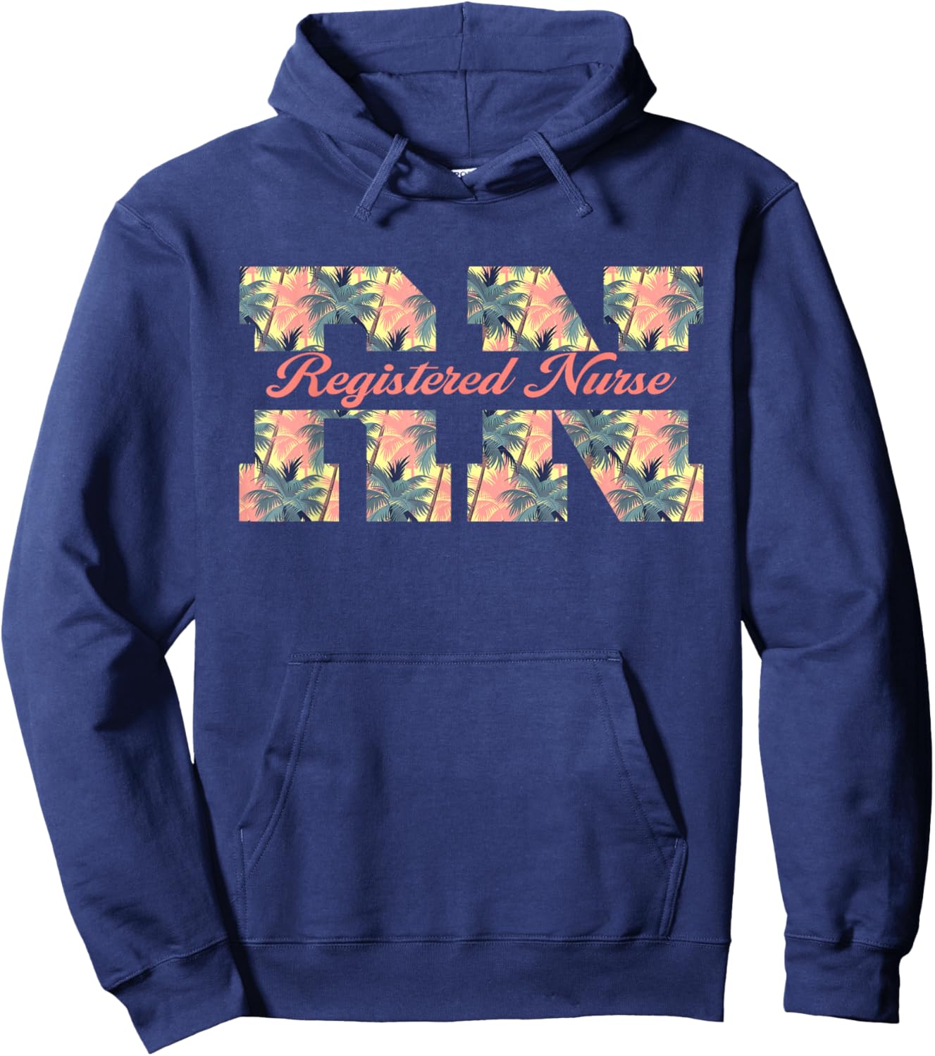 Funny Rn Aloha Nurse Tropical Flowers Summer Hawaii Rn Beach Men Women Hoodie - Hoodie | Navy
