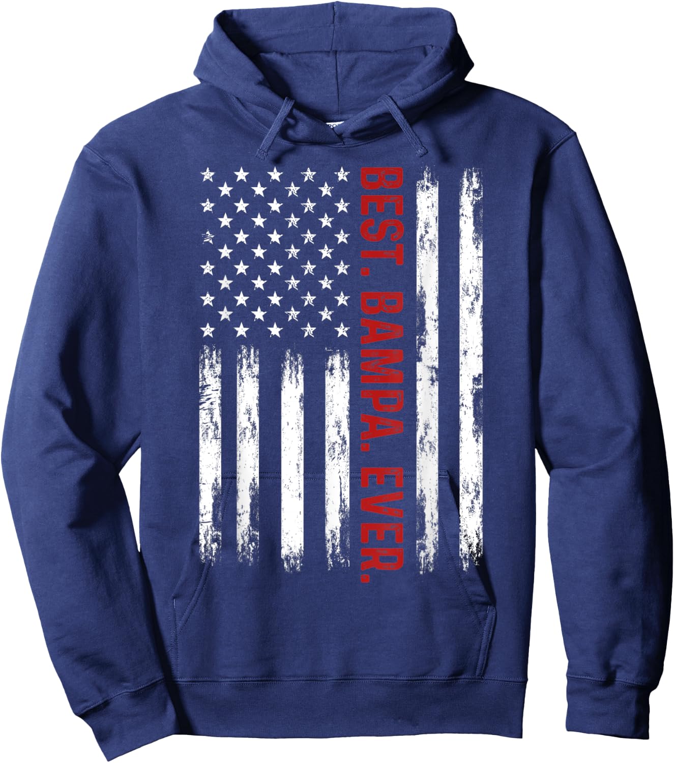 Best Bampa Ever Vintage American Flag 4th of July Bampa Men Hoodie - Hoodie | Navy