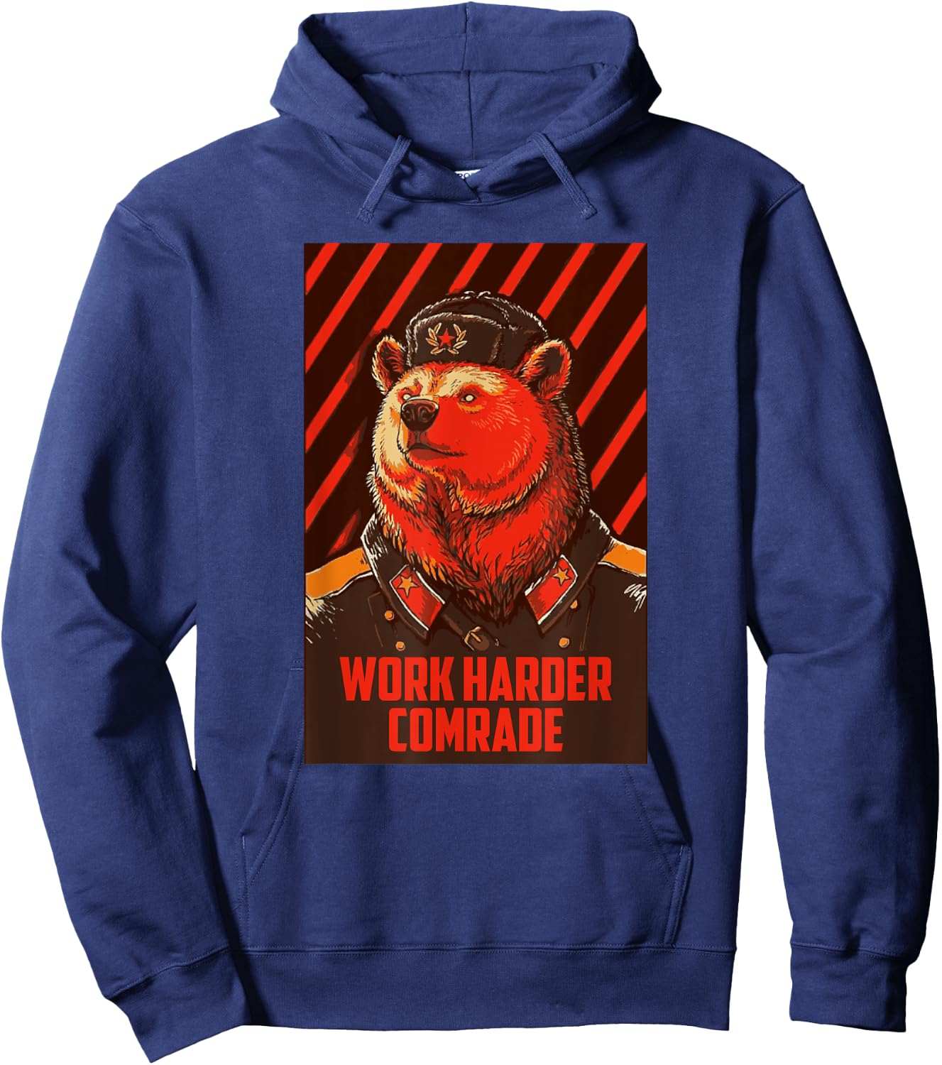 Bear Ushanka Funny Saying USSR Soviet Union Hoodie - Hoodie | Navy