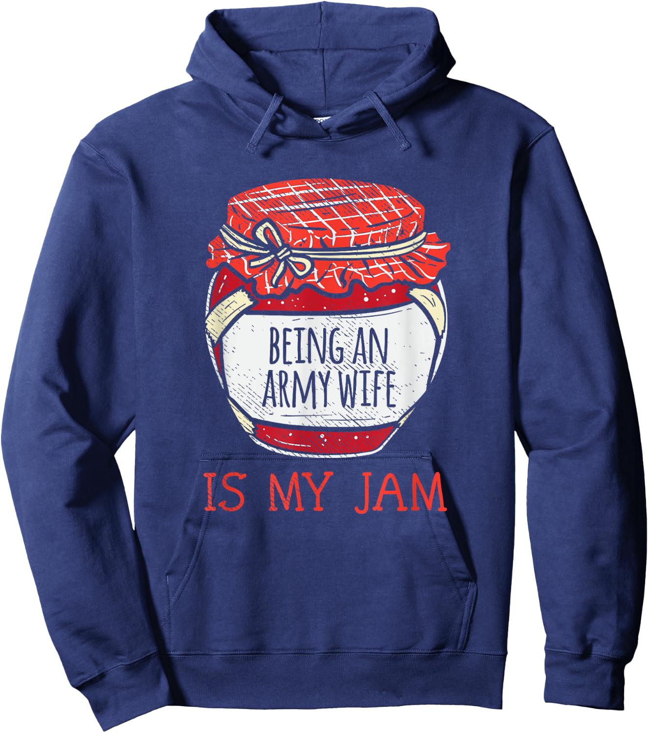 Fun Military Spouse Gifts Women | Cute Meme Proud Army Wife Hoodie - Hoodie | Navy