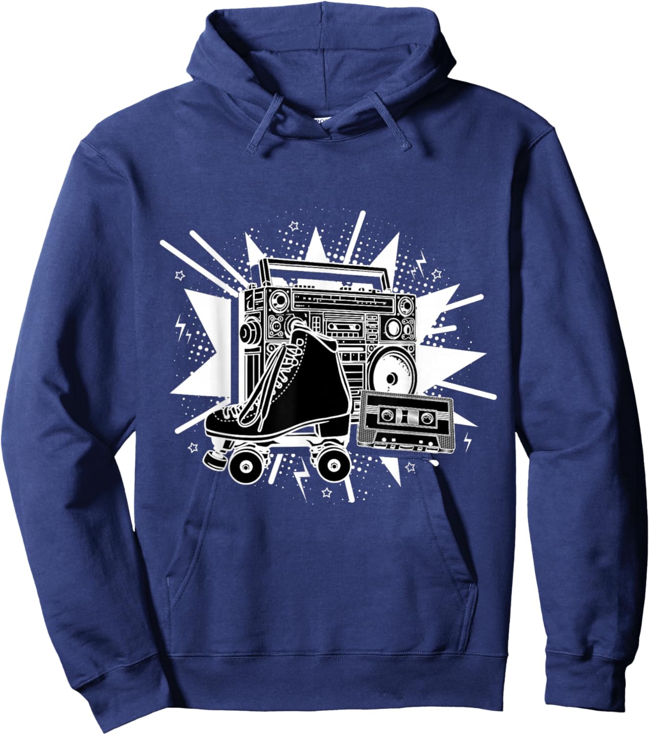 Retro Roller Skates Vintage Fun Skating Lifestyle Skates Hoodie - Hoodie | Navy