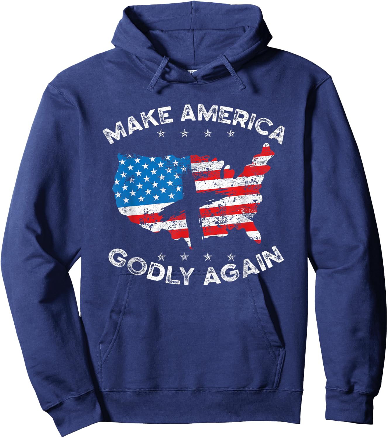 Make America Godly Again Proud American Christian Patriot Hoodie - Hoodie | Navy