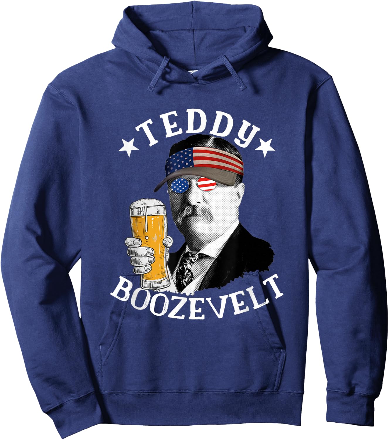 Teddy Boozevelt President Theodore Roosevelt Drinking Beer Hoodie - Hoodie | Navy