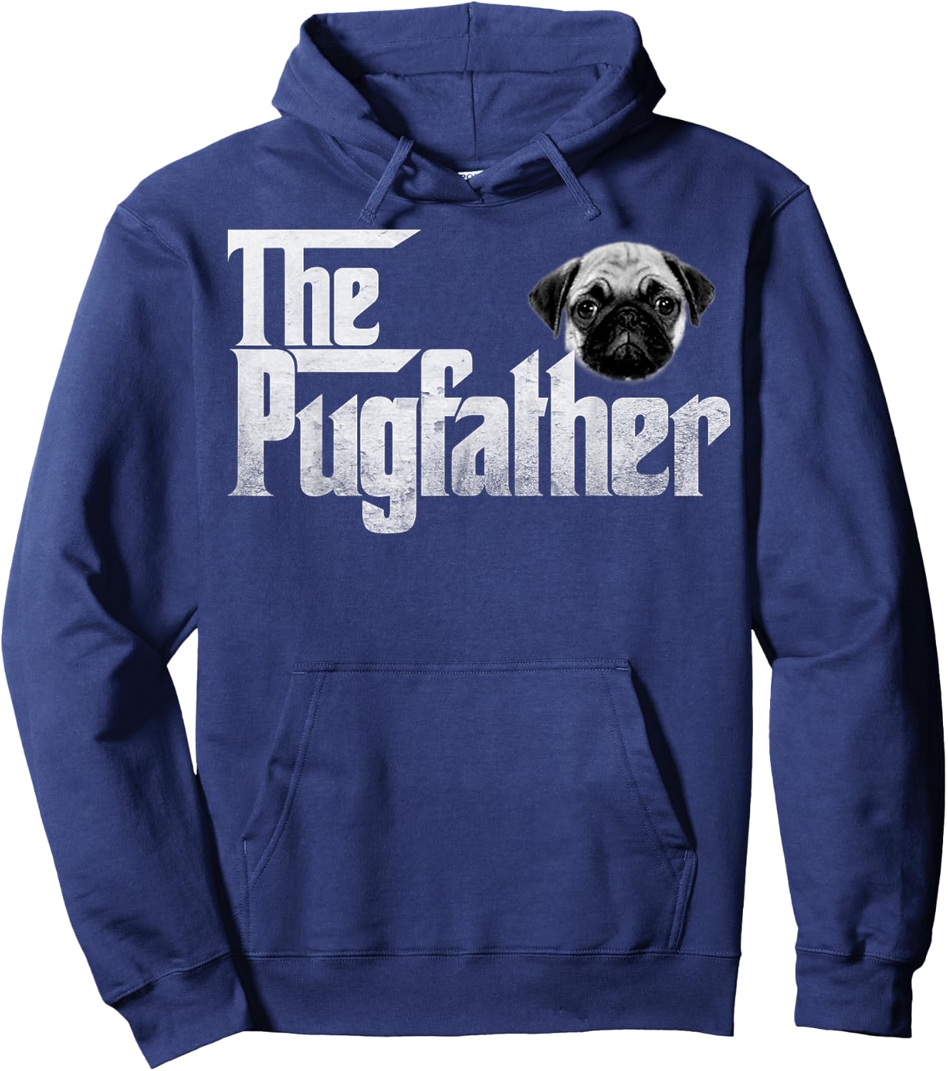 The Pugfather distressed style humour Hoodie - Hoodie | Navy