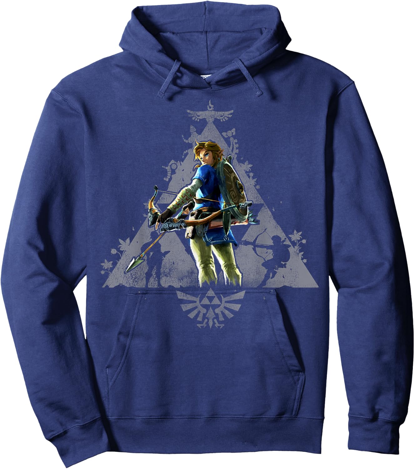 The Legend of Zelda Breath Of The Wild Link Triforce Hyrule Hoodie - Hoodie | Navy