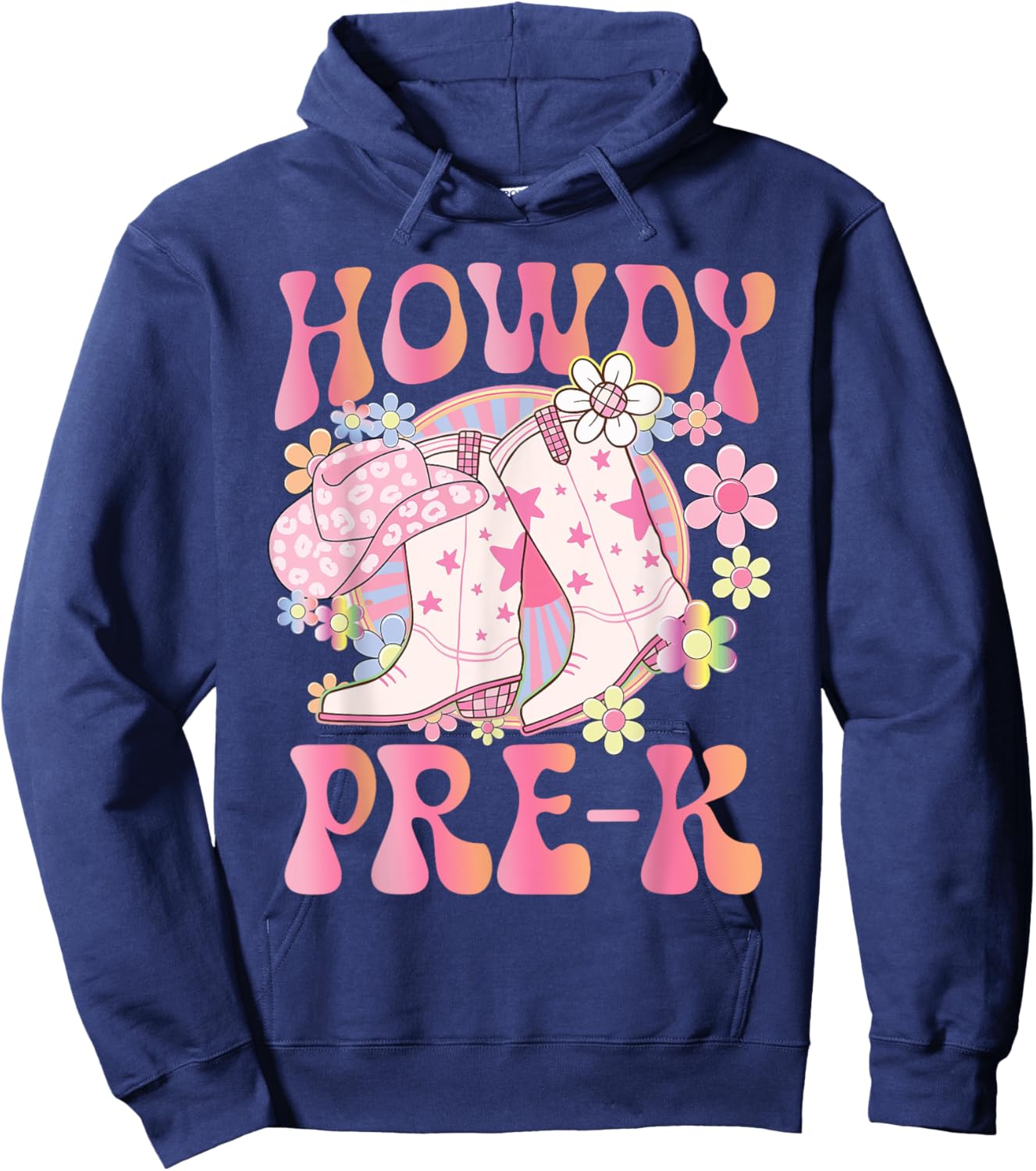 Western Teacher Pre K Chaos Coordinator Gift Teacher Hoodie - Hoodie | Navy