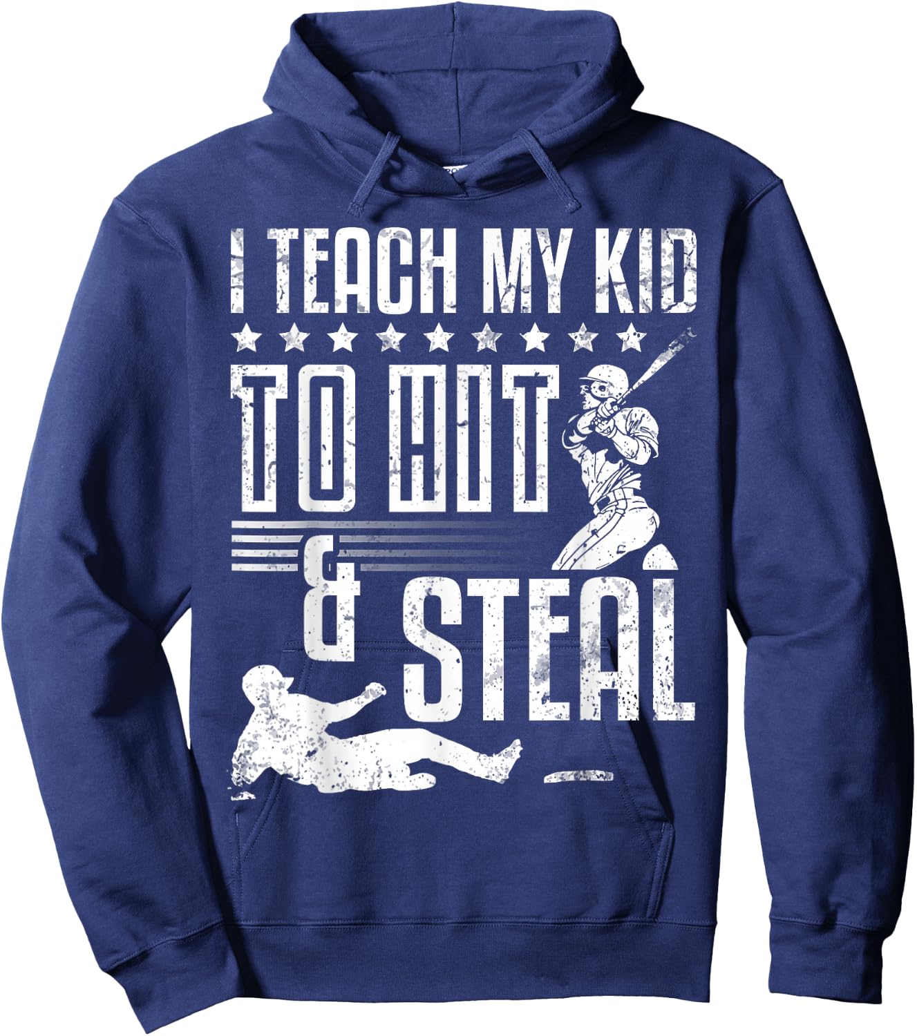 Baseball Coach Daddy Players I Teach My Kid To Hit And Steal Hoodie - Hoodie | Navy