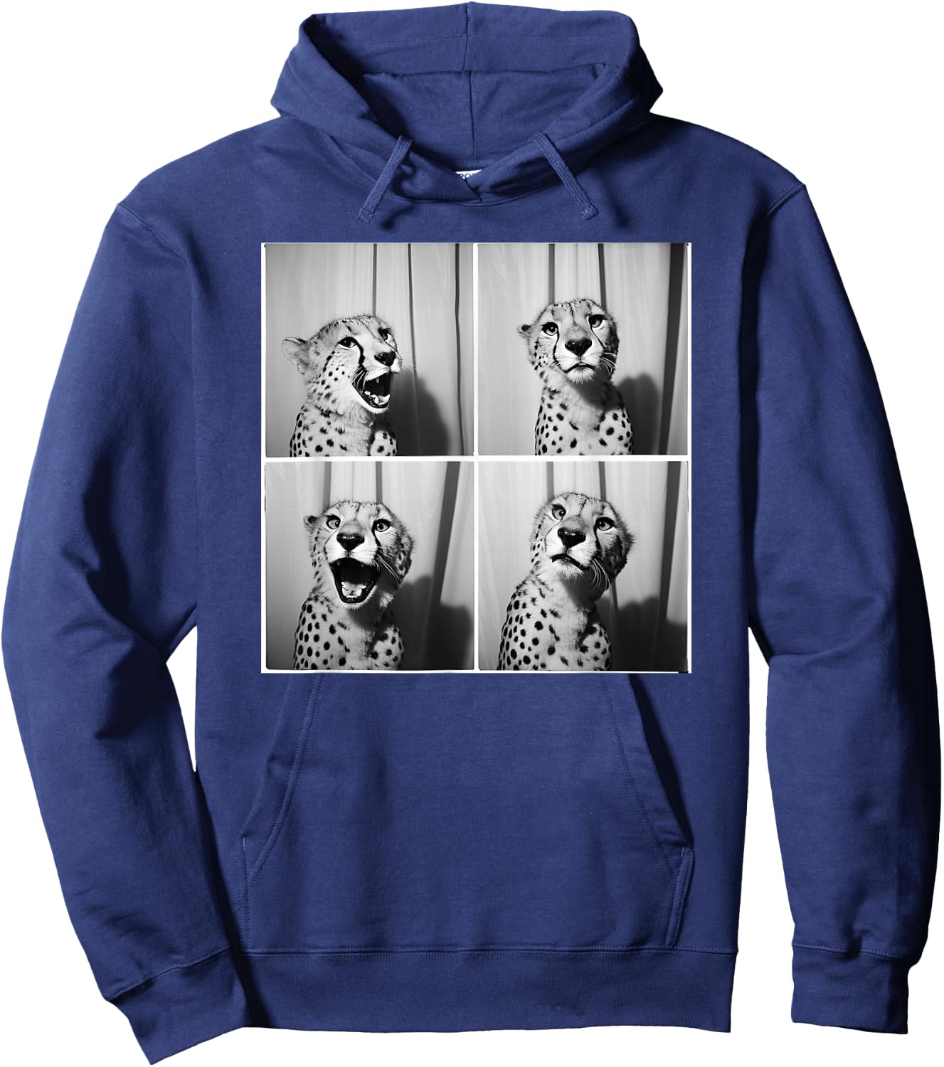 Cute Cheetah Photobooth Picture Quirky Funny Zoo Animal Hoodie - Hoodie | Navy