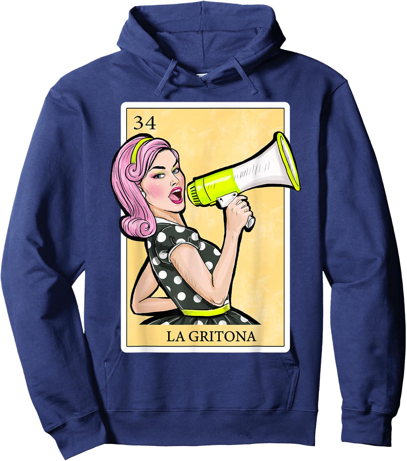 La Gritona - Gifts Spanish-Mexican Bingo Card Latinas Hoodie - Hoodie | Navy