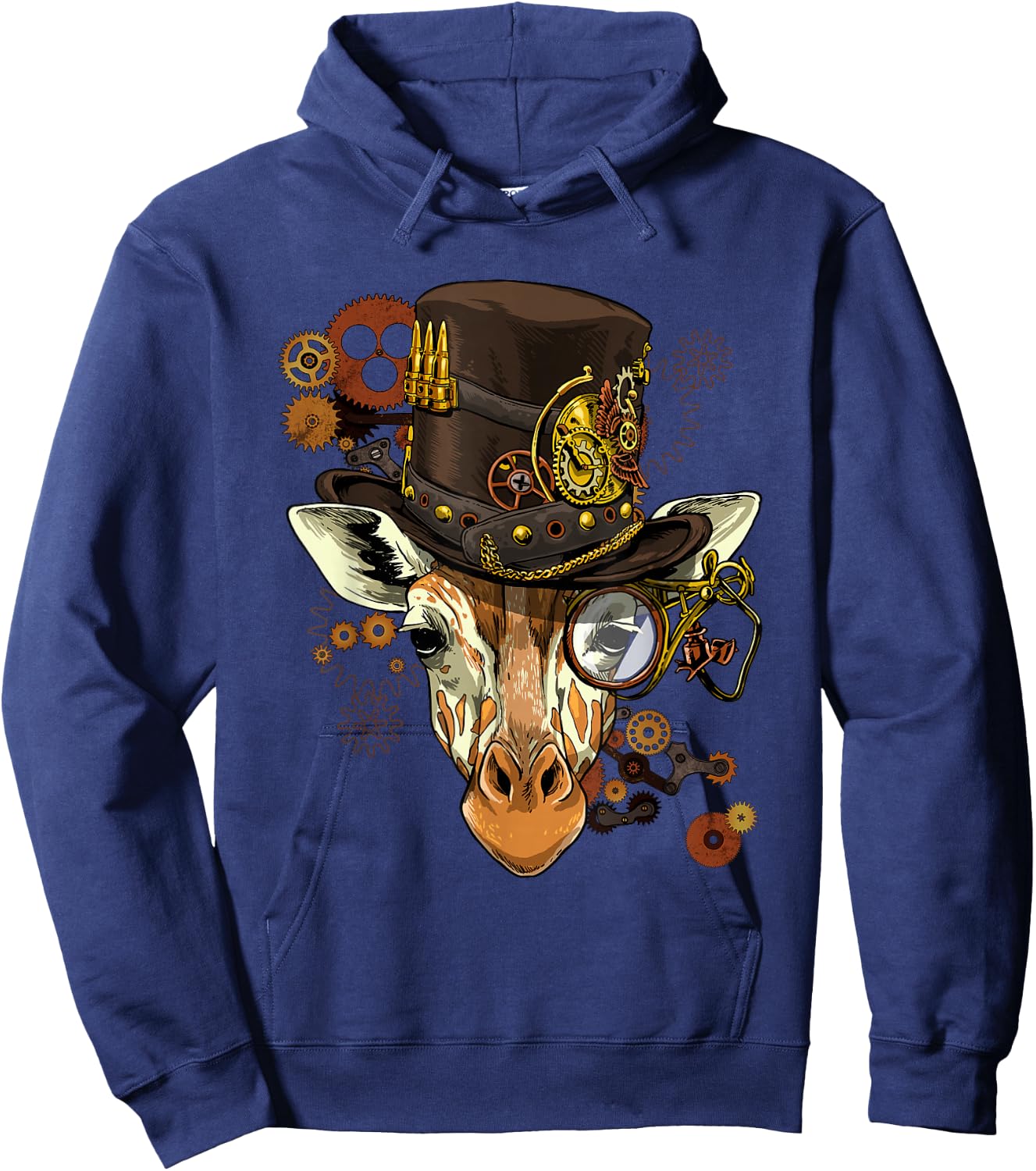Steampunk Gear Giraffe Shirt Mechanical Animal Giraffe Lover Hoodie - Hoodie | Navy