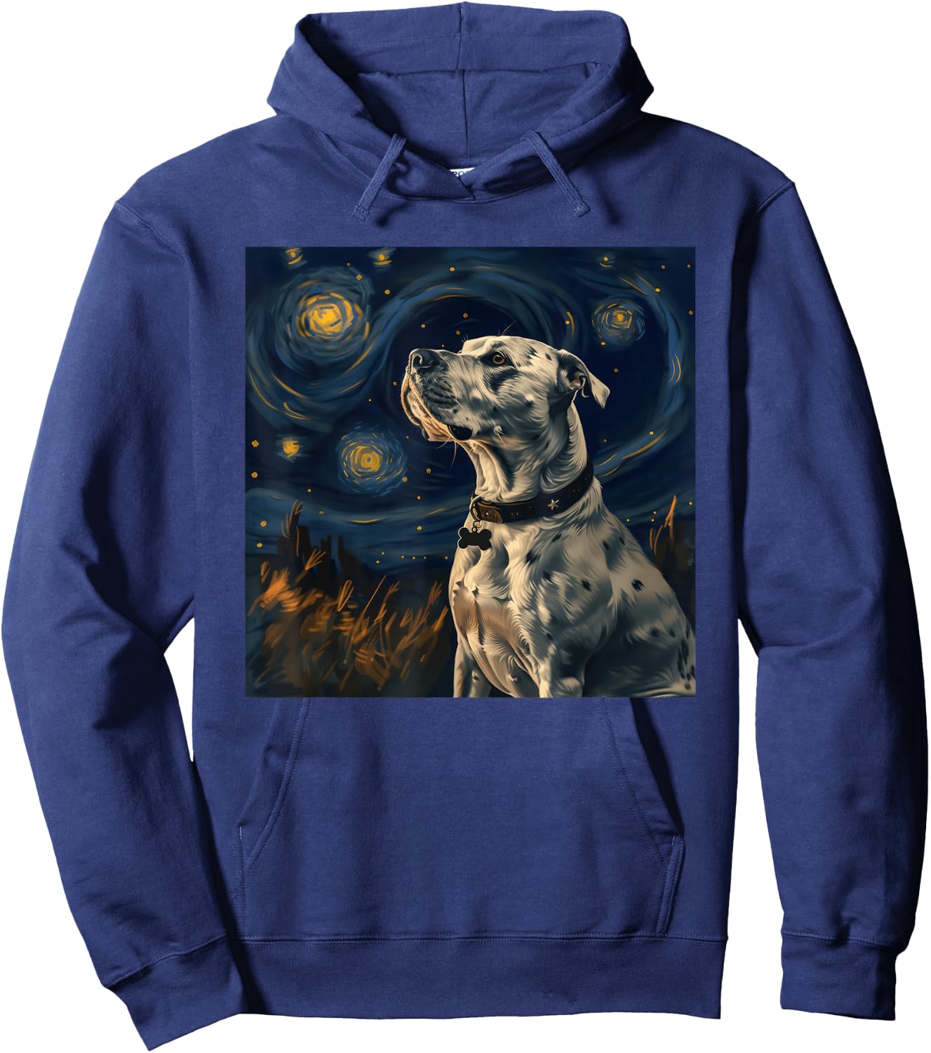 Pit Bull Dog Owner Van Gogh Style Starry Night Hoodie - Hoodie | Navy