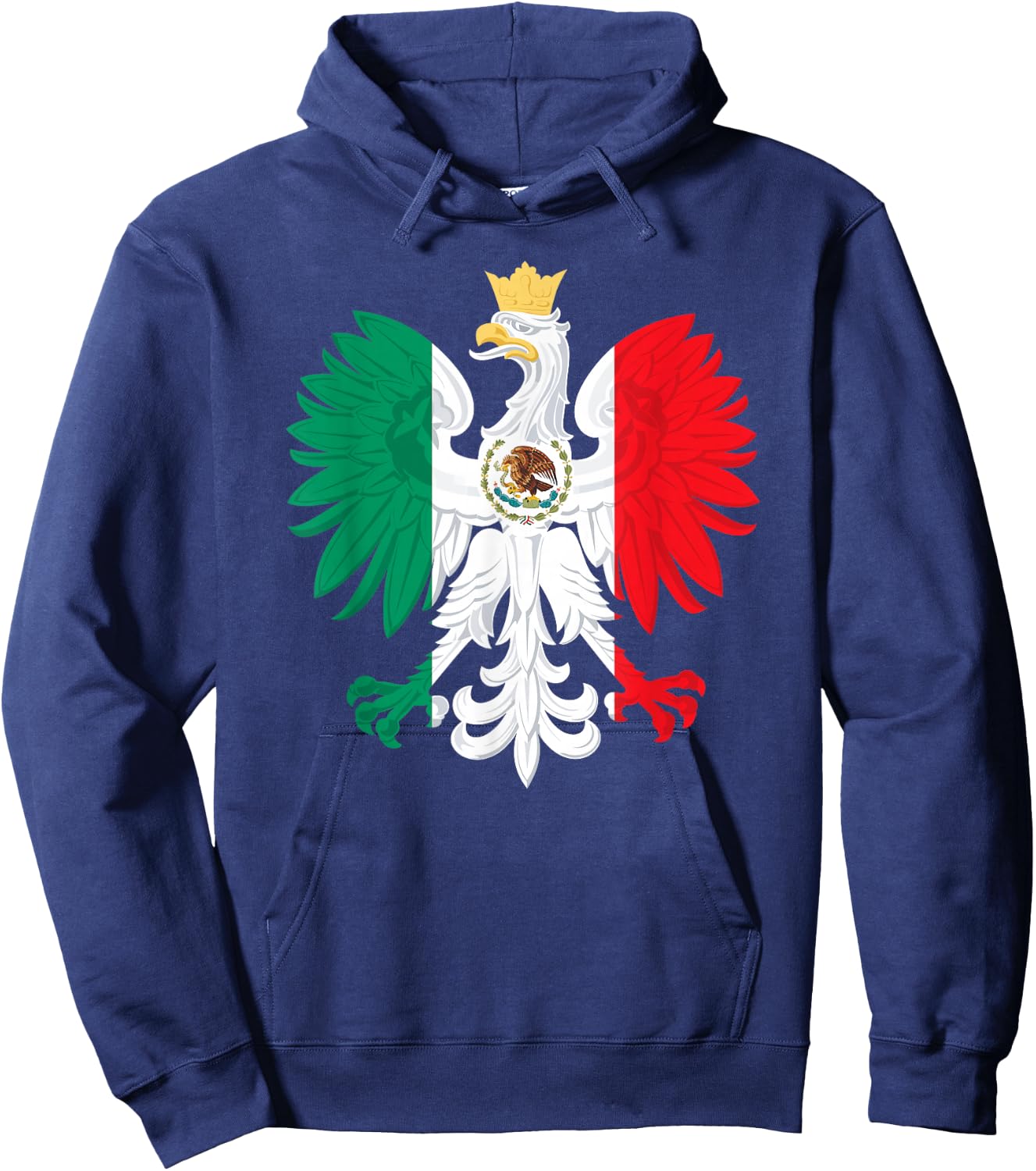 Mexican Polish Flag Eagle Mexico Poland Polska Heritage Hoodie - Hoodie | Navy