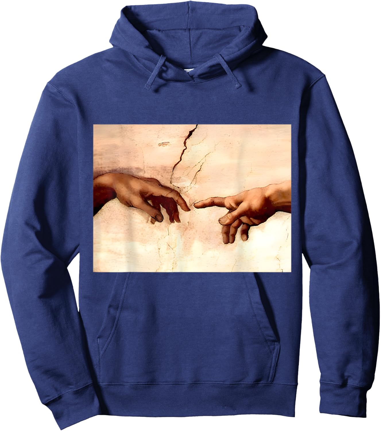 The Creation Of Adam | Michelangelo Artwork Vintage Hoodie - Hoodie | Navy