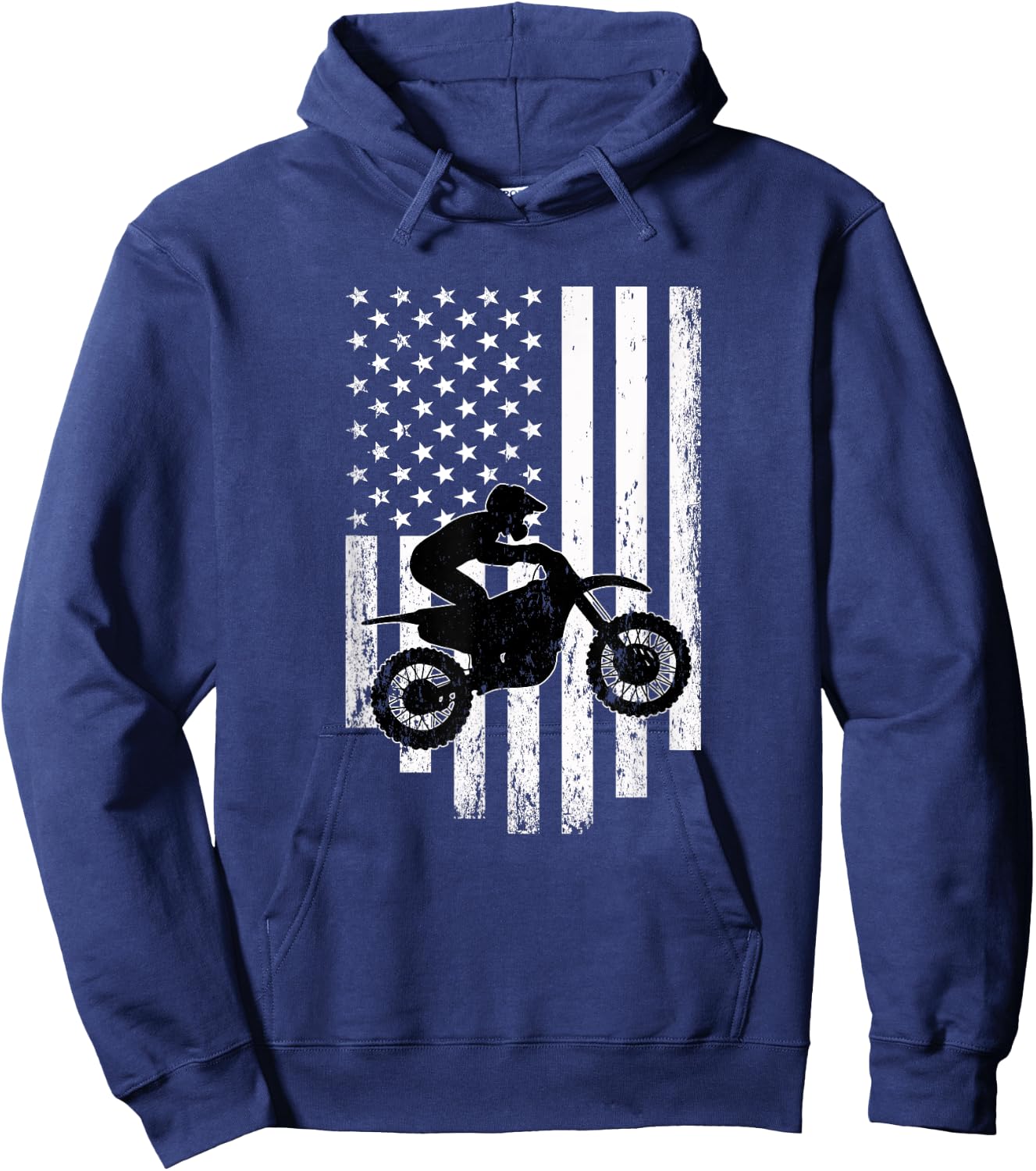 American Flag Motorcross Braap Dirt Bike Hoodie - Hoodie | Navy