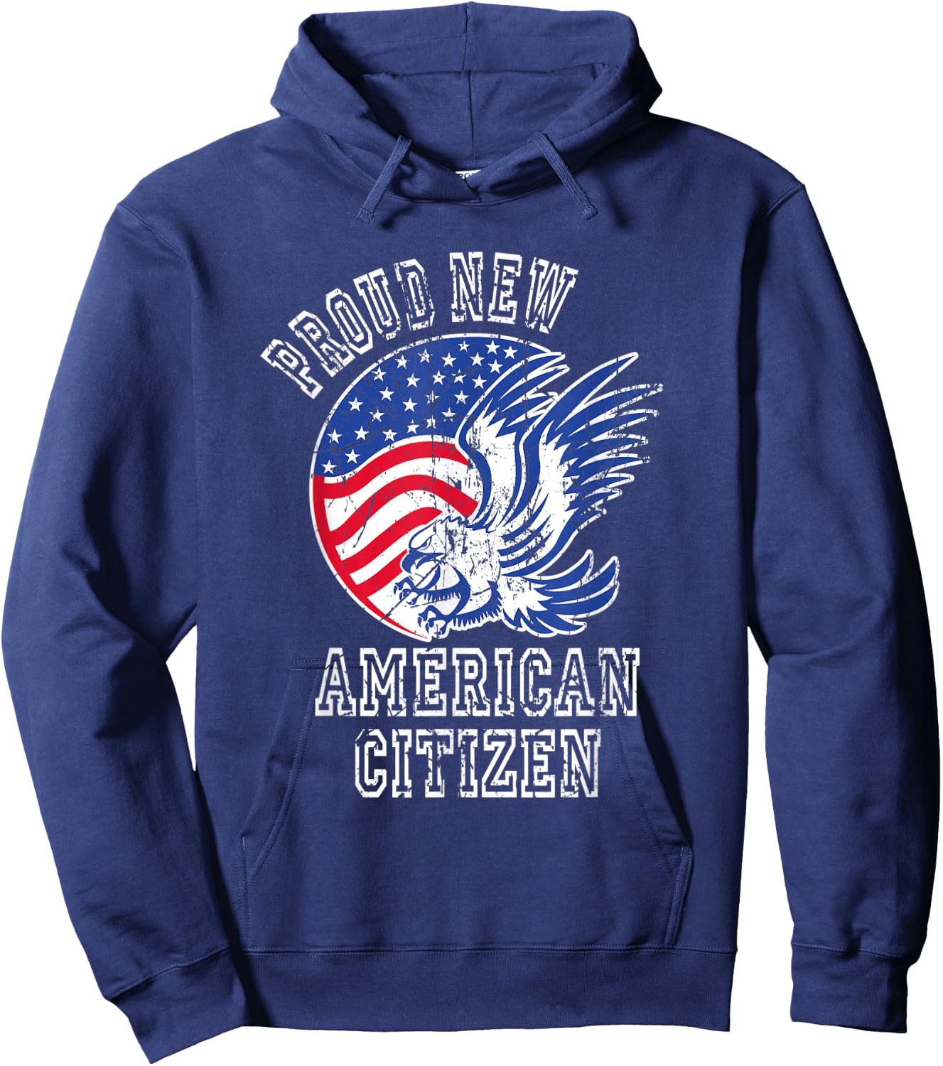 Proud New American Citizen Naturalized Citizen Hoodie - Hoodie | Navy