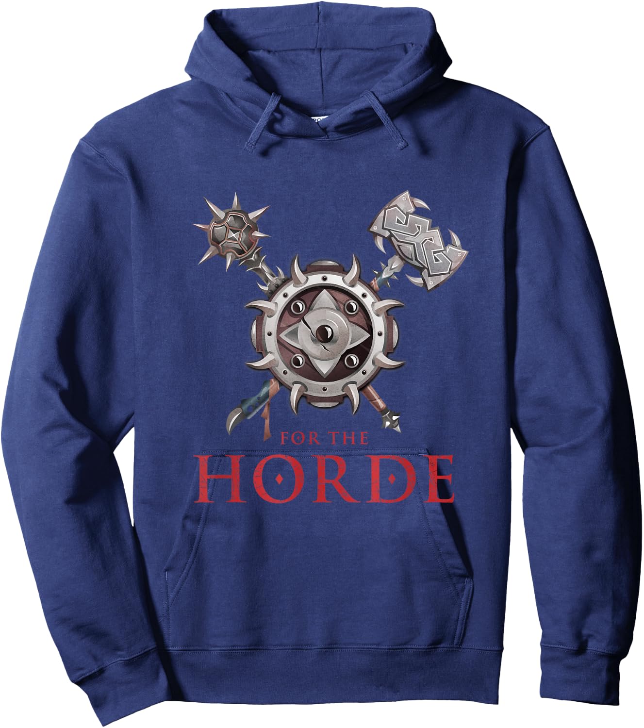 FOR THE HORDE Fantasy Sword Mace Weapons & Shield For Battle Hoodie - Hoodie | Navy