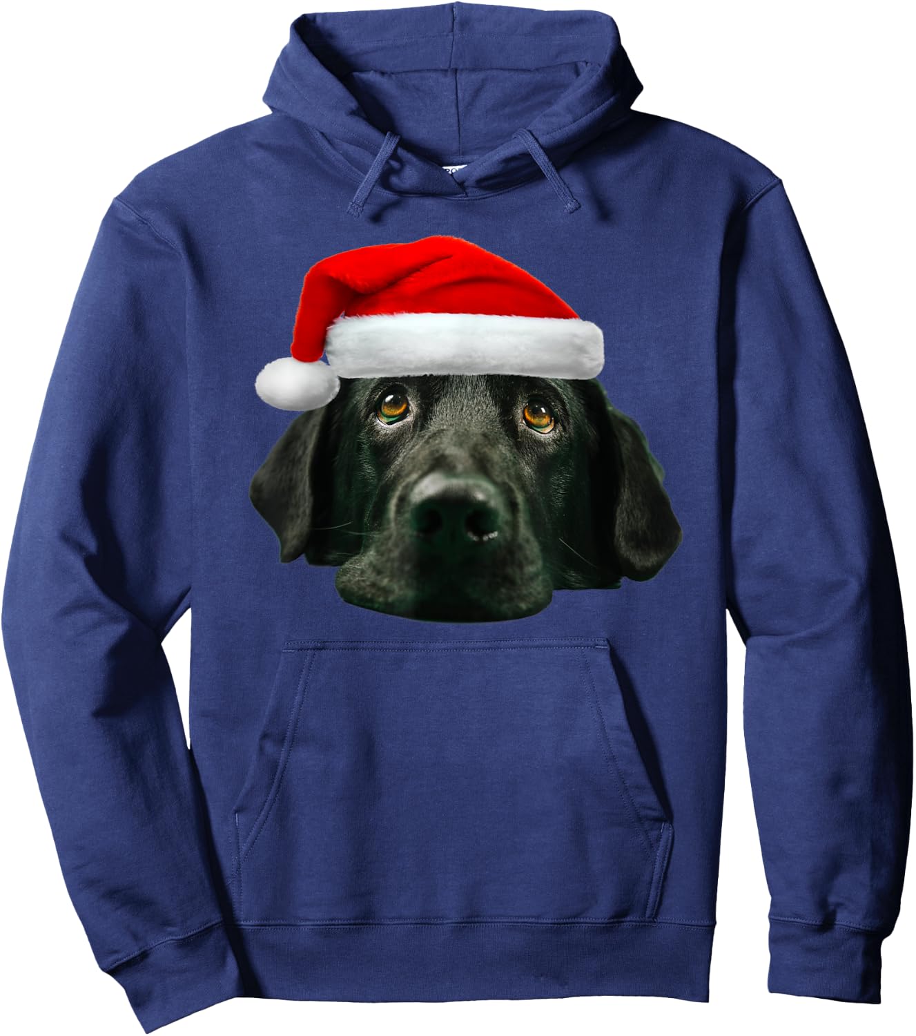 Black Lab Shirt Cute Santa Hat Image Funny Christmas Gift Hoodie - Hoodie | Navy