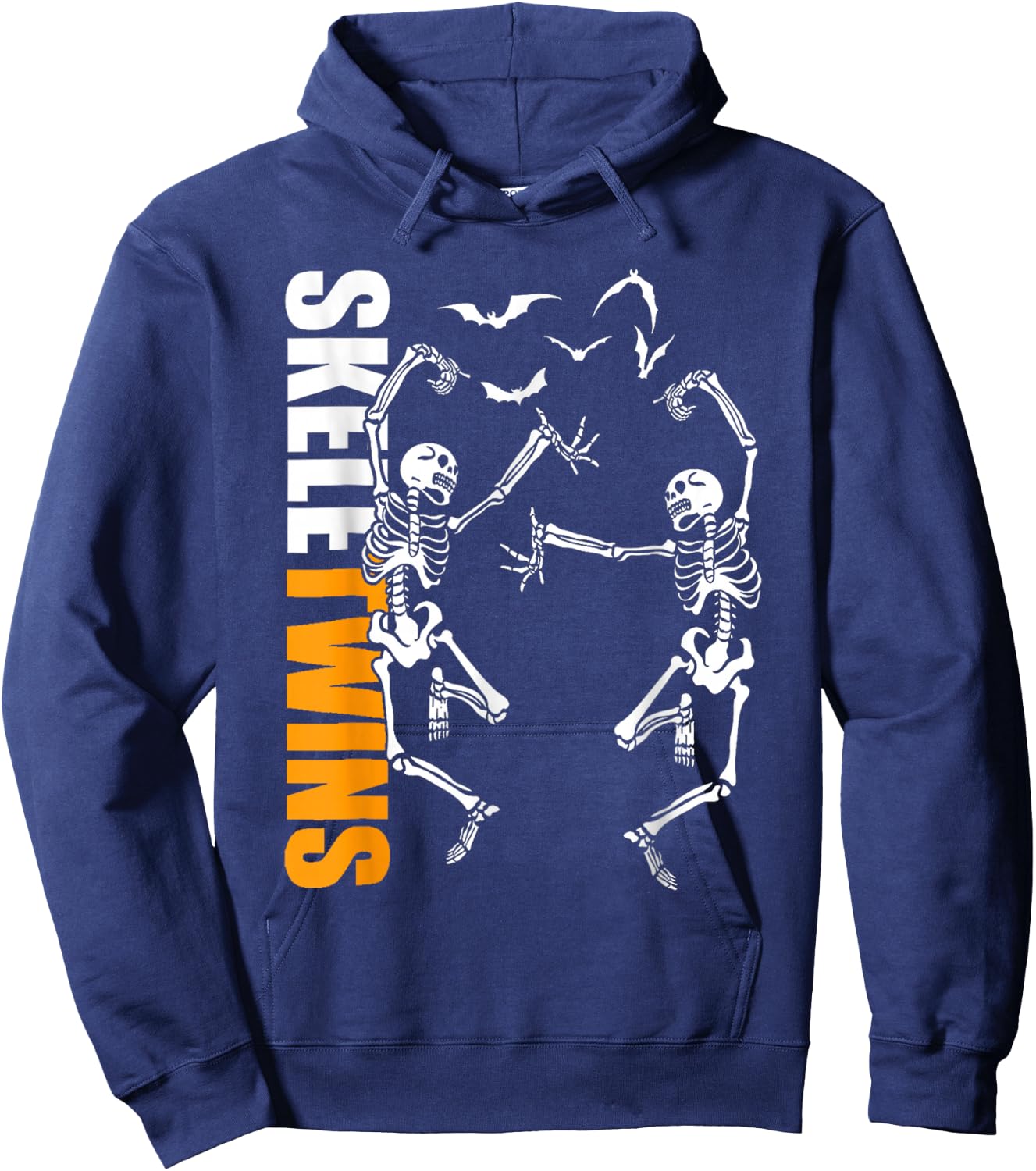 Twins Halloween Matching Skeletwins Funny Dancing Skeletons Hoodie - Hoodie | Navy