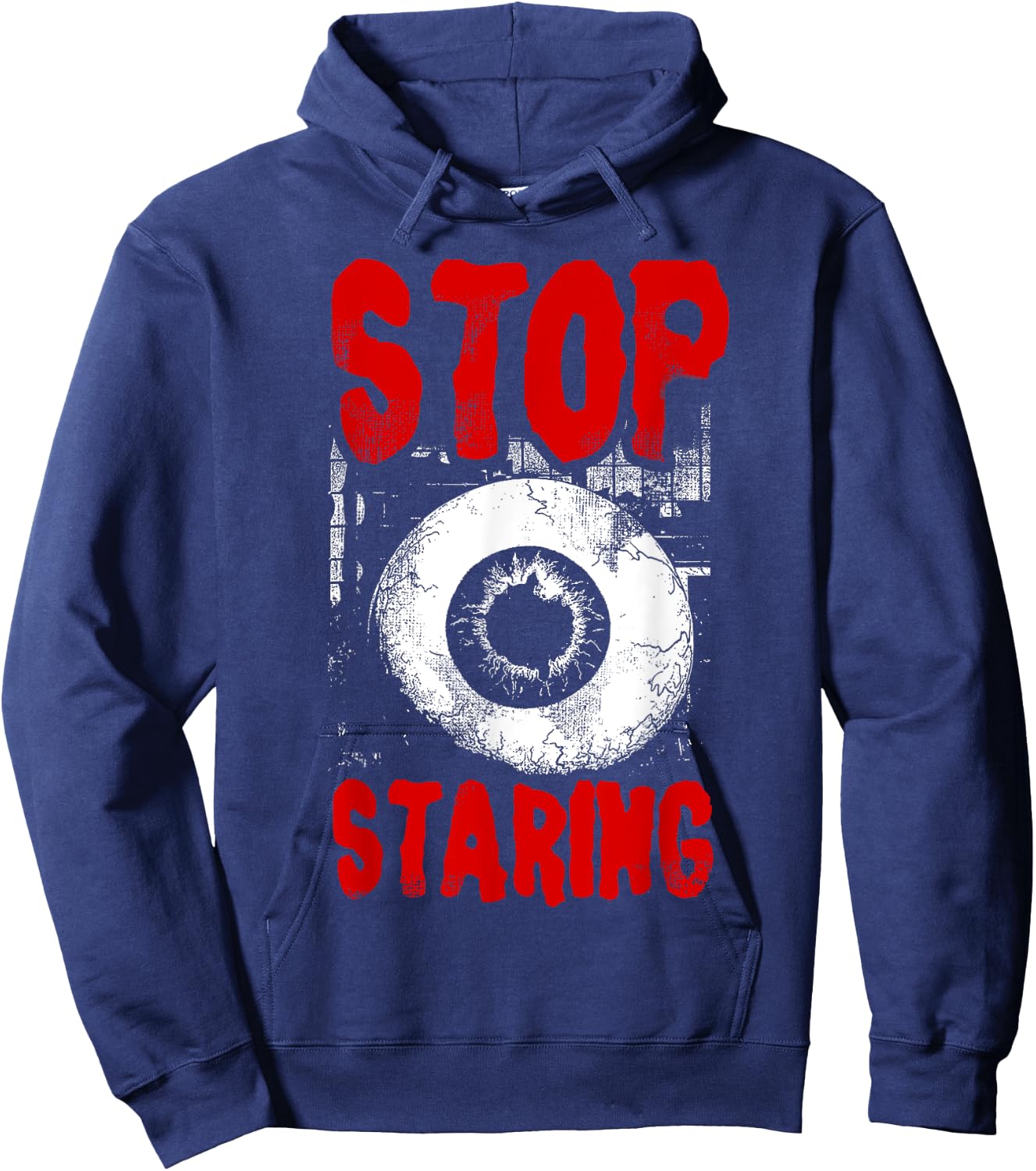 Alternative Style Aesthetic Goth Women - Stop Staring Grunge Hoodie - Hoodie | Navy