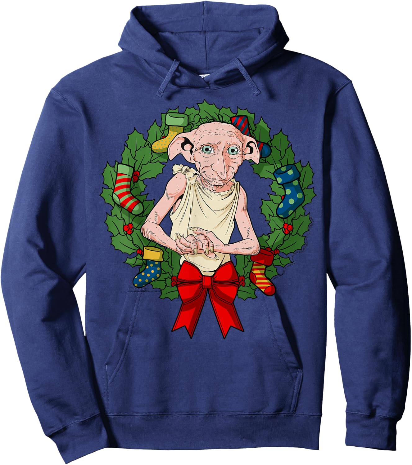 Harry Potter Christmas Dobby Wreath Hoodie - Hoodie | Navy