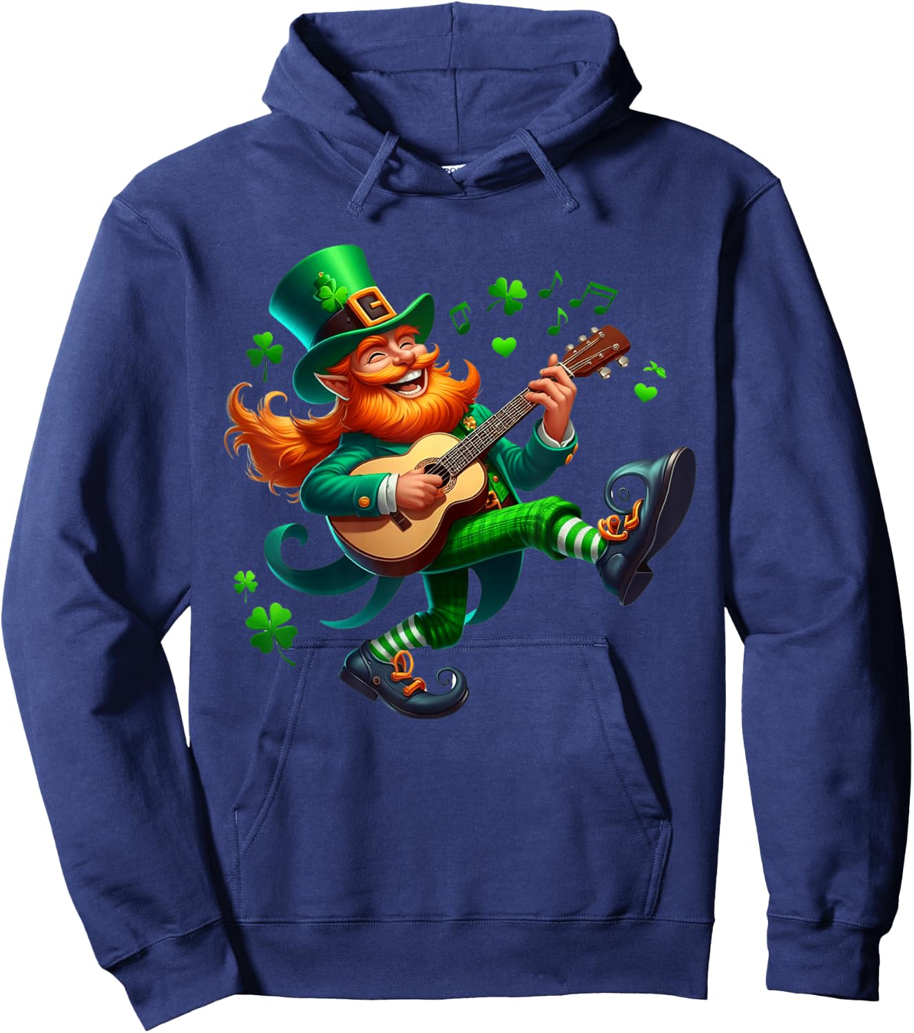 Leprechaun Playing Guitar Irish Dance St Patricks Day Hoodie - Hoodie | Navy
