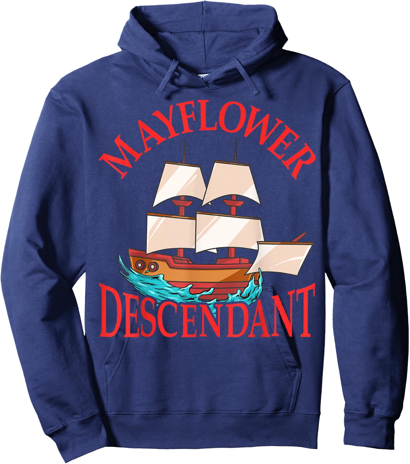 Kids Mayflower Descendant Ship History Gift Pilgrim Fathers Hoodie - Hoodie | Navy