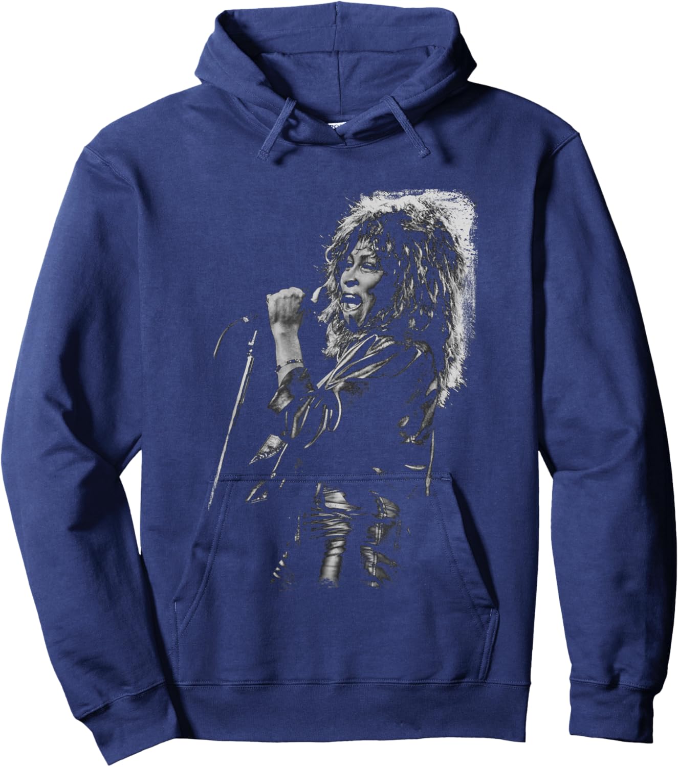 Tina Turner Singing Live B&W by Stephen Wright Hoodie - Hoodie | Navy