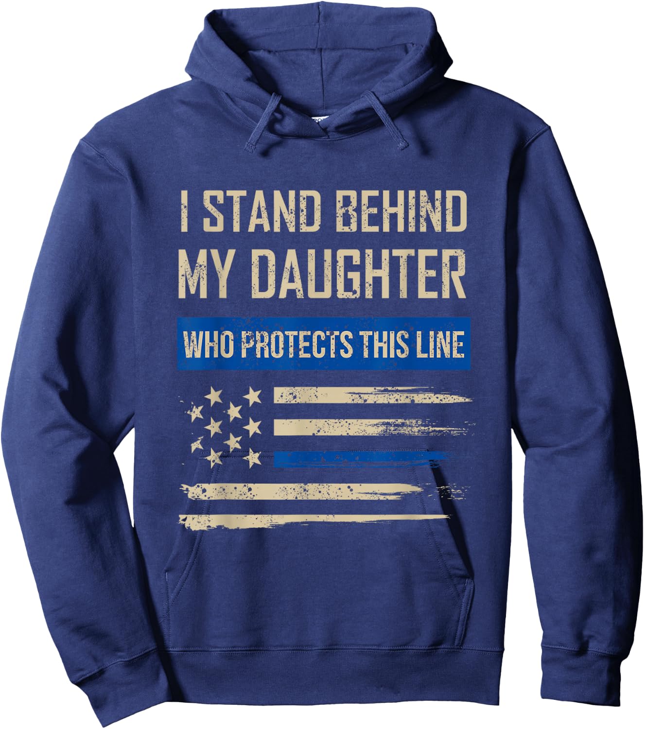 Law Enforcement Police Daughter Family Blue Thin Line Flag Hoodie - Hoodie | Navy