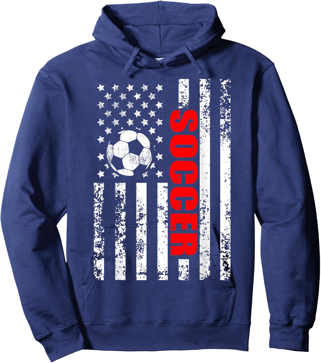 US American Flag Soccer Patriotic Soccer Hoodie - Hoodie | Navy