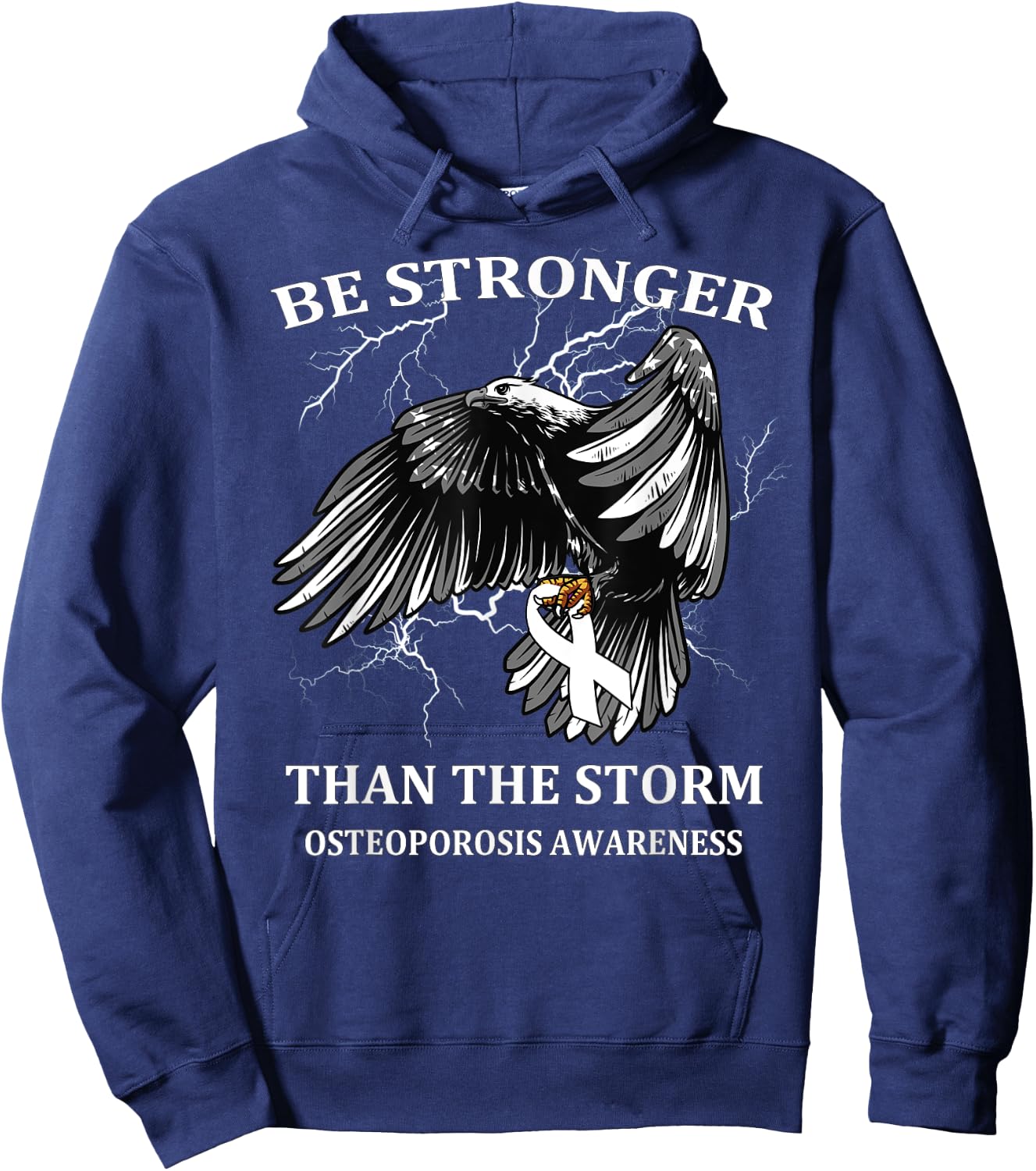 Be Stronger Than The Storm Osteoporosis Hoodie - Hoodie | Navy