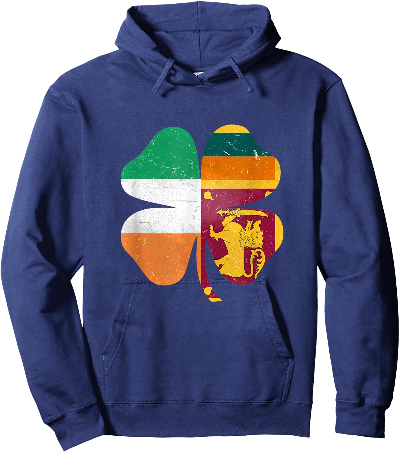 Sri Lankan Irish Shamrock Sri Lanka Ireland St Patrick's Day Hoodie - Hoodie | Navy