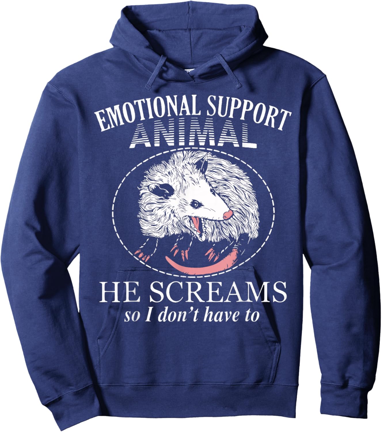 Emotional Support Animal Possum Funny Opossums Memes Hoodie - Hoodie | Navy