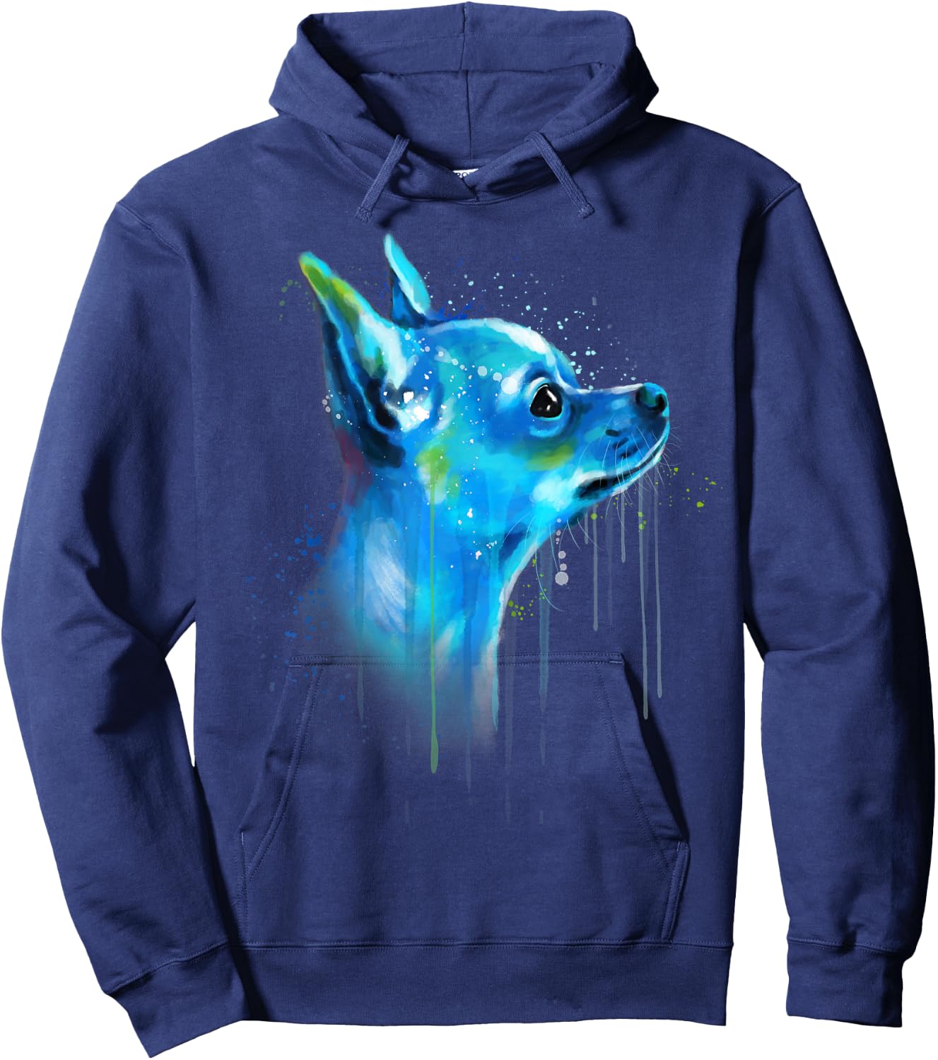 Cute Chihuahua Watercolor Painting Art Hoodie - Hoodie | Navy