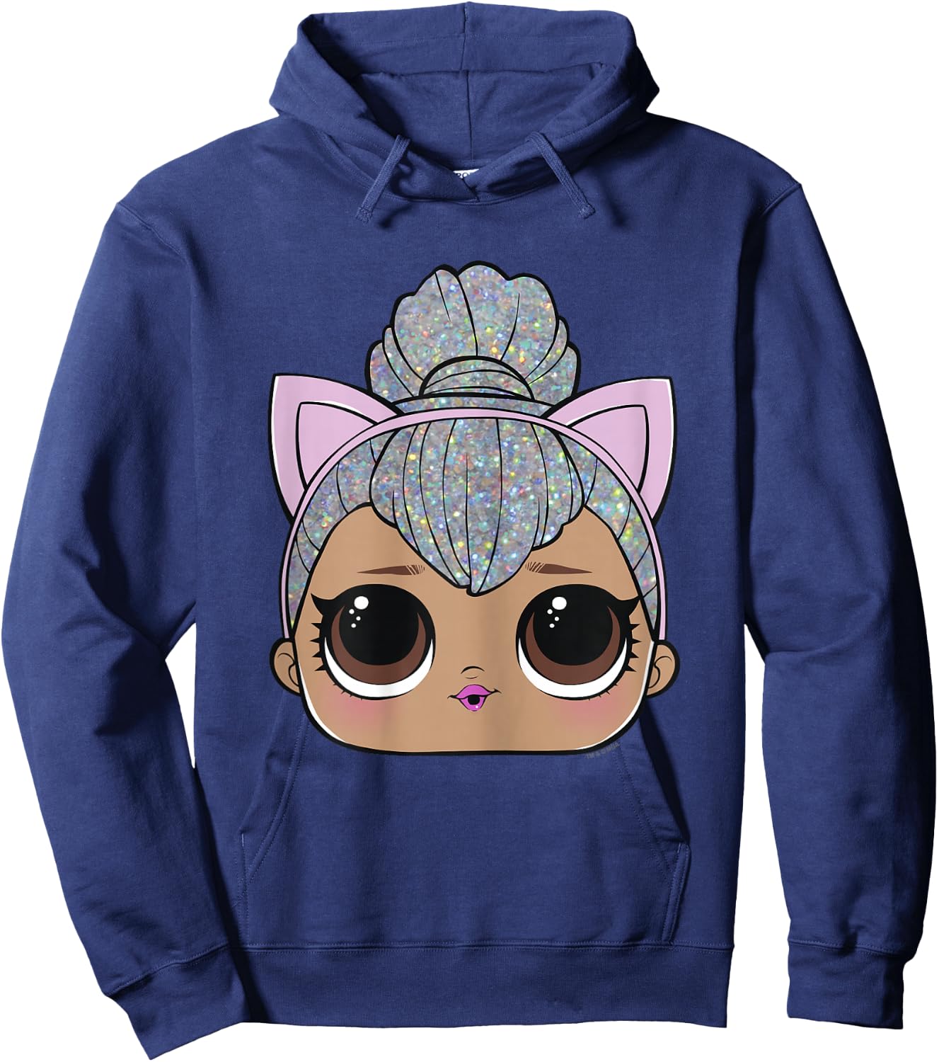 LOL Surprise Kitty Queen Big Face Hoodie - Hoodie | Navy