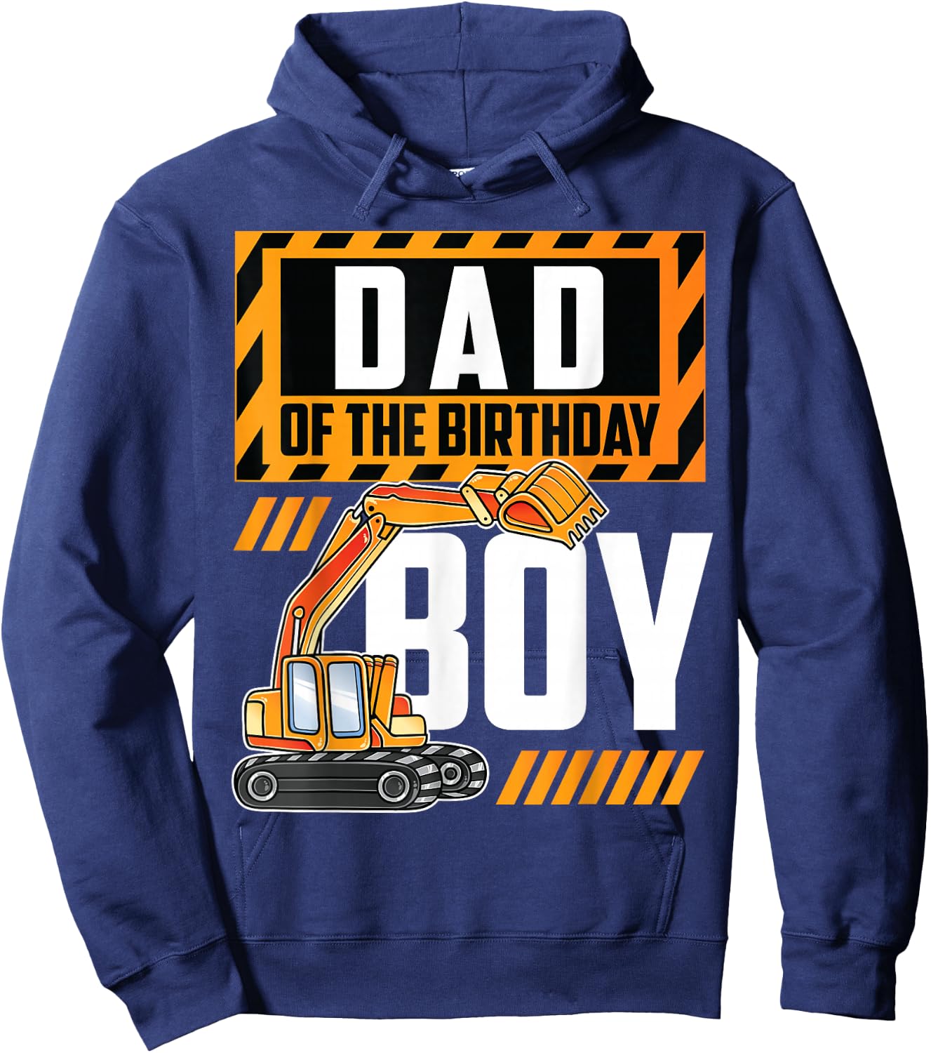 vehicle construction excavator Dad of the Birthday Boy Hoodie - Hoodie | Navy
