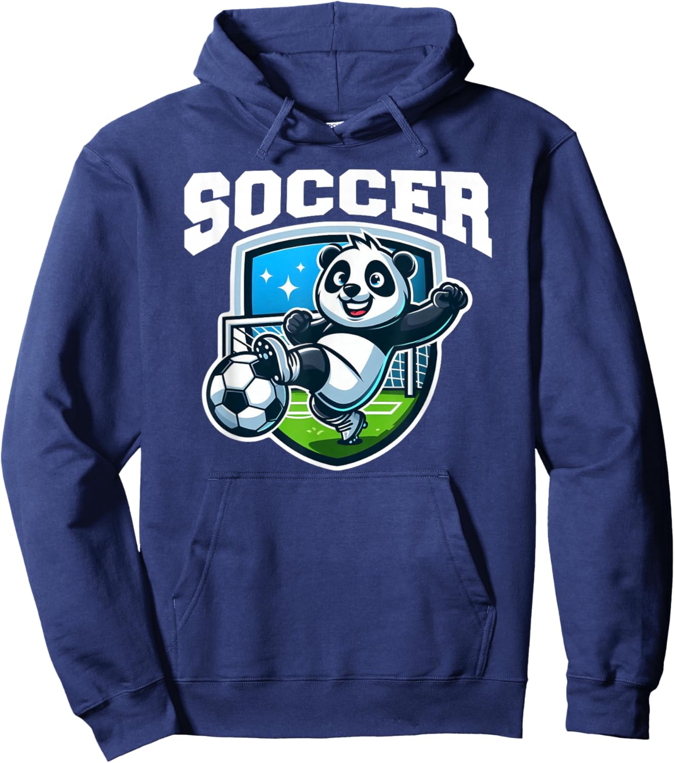 Soccer Panda Playing Soccer Games Hoodie - Hoodie | Navy