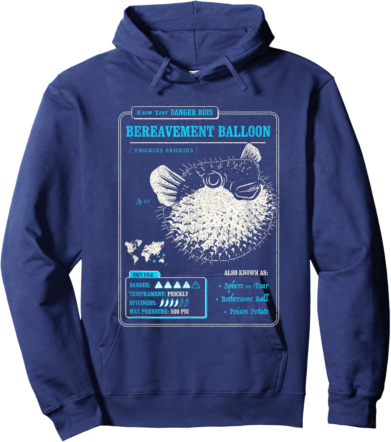 Know Your Bereavement Balloon (AKA PufferFish, Blowfish) Hoodie - Hoodie | Navy