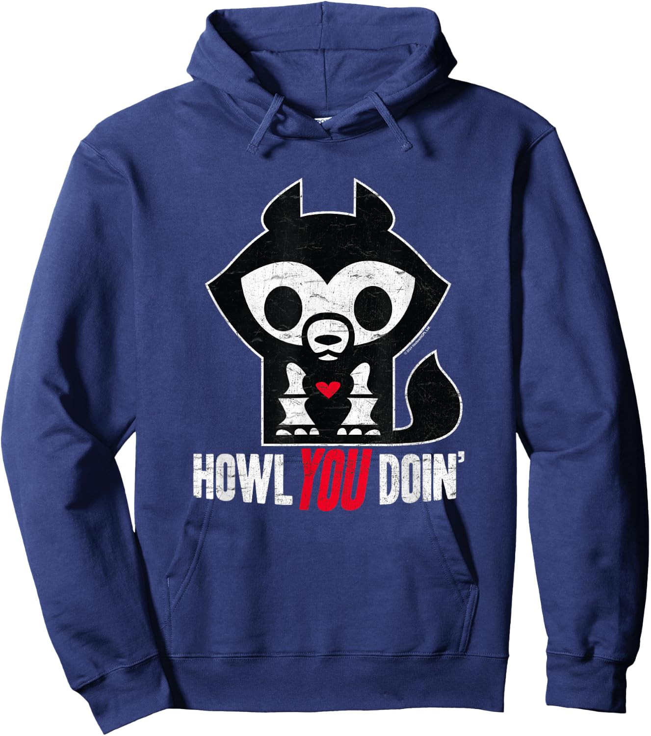 Skelanimals Jae Wolf Vintage Faded Howl You Doin' Logo Hoodie - Hoodie | Navy