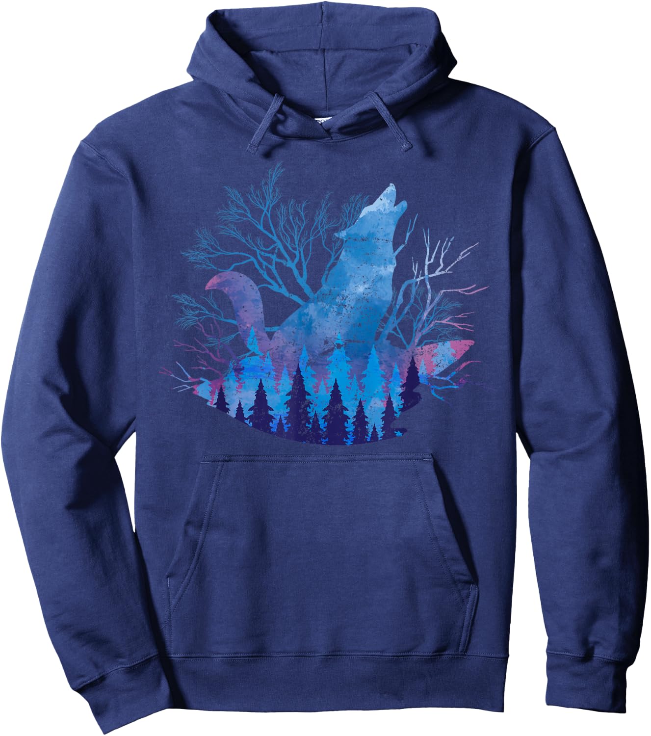 Full Moon Pack Animal Wolf Howling Gift Forest Wildlife Wolf Hoodie - Hoodie | Navy