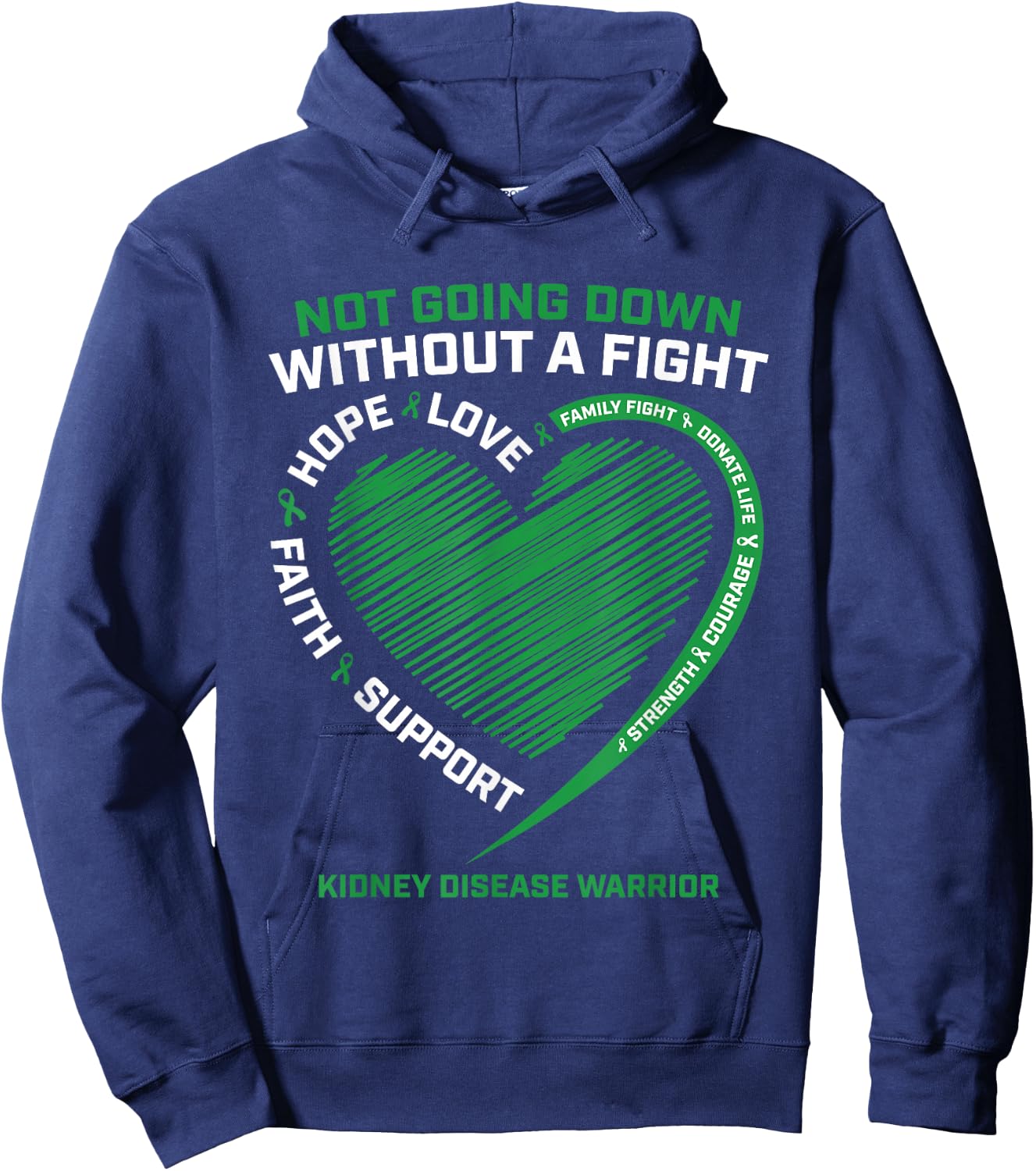 Kidney Disease Awareness Gifts Fighter Warrior Men Women Dad Hoodie - Hoodie | Navy