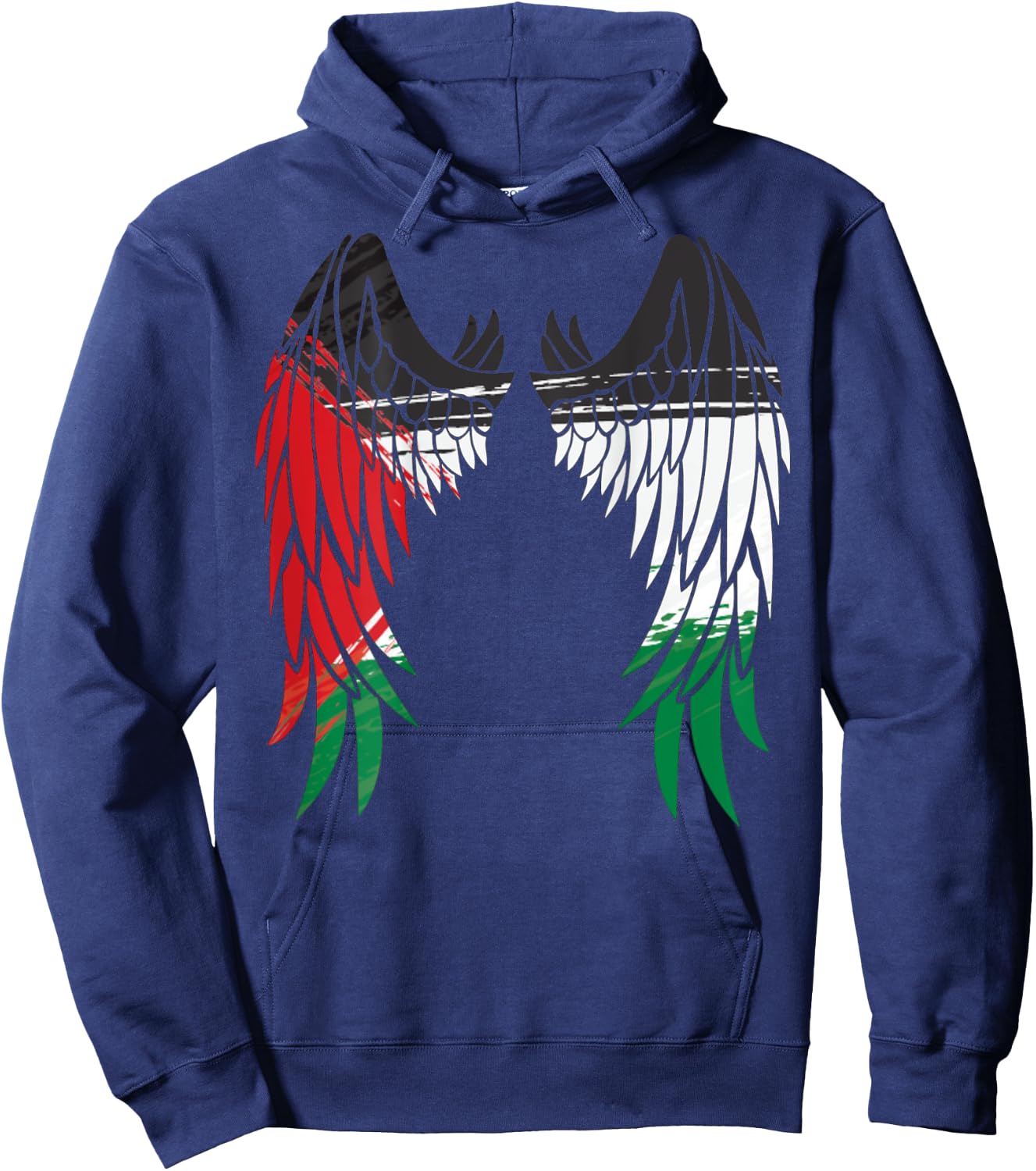 Palestine Flag Dad On Back Side Palestinian Angel Kids Wings Hoodie - Hoodie | Navy