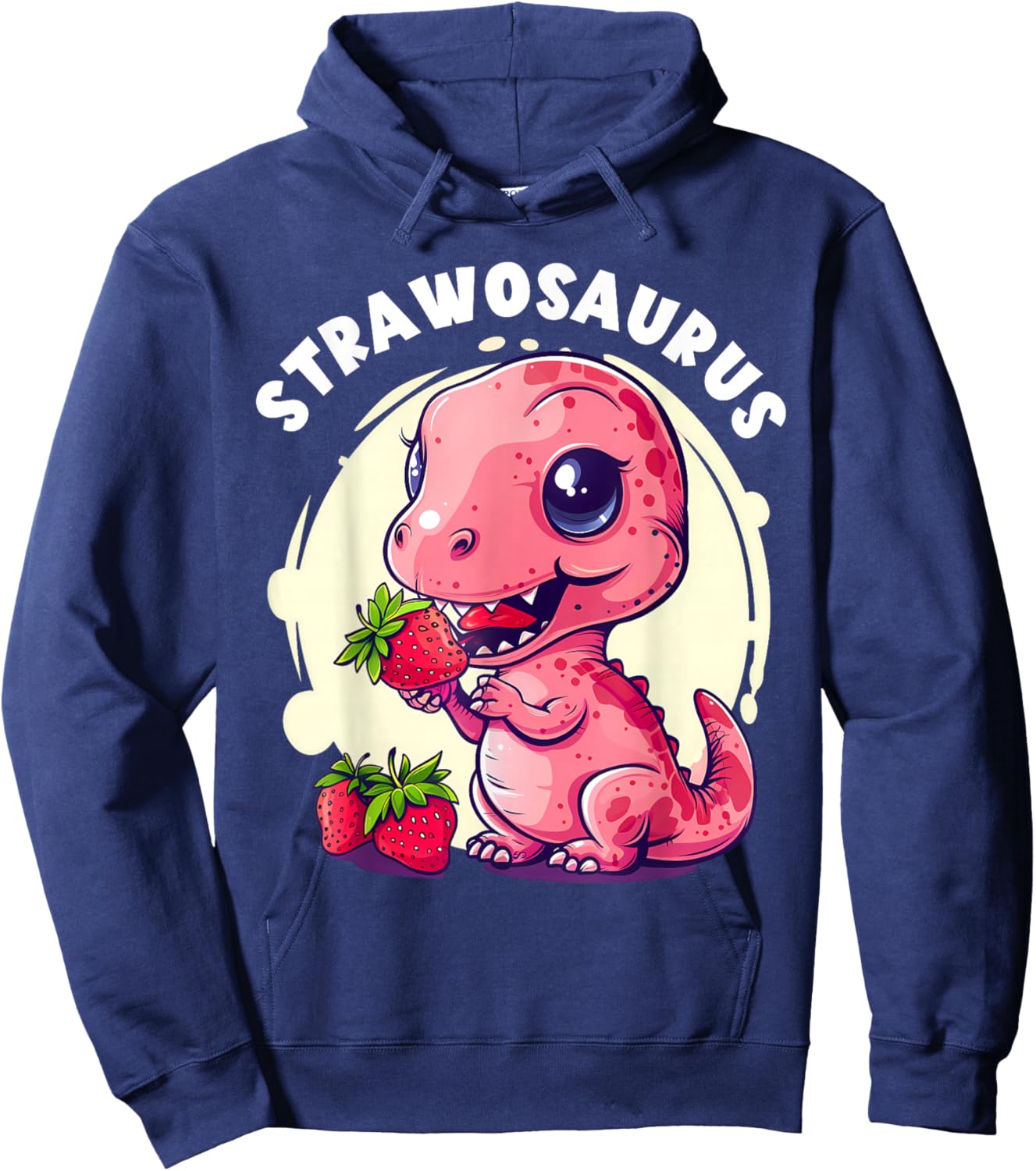 Strawberry Dinosaur Cute Dinosaur Strawberry Fruit T-Rex Hoodie - Hoodie | Navy