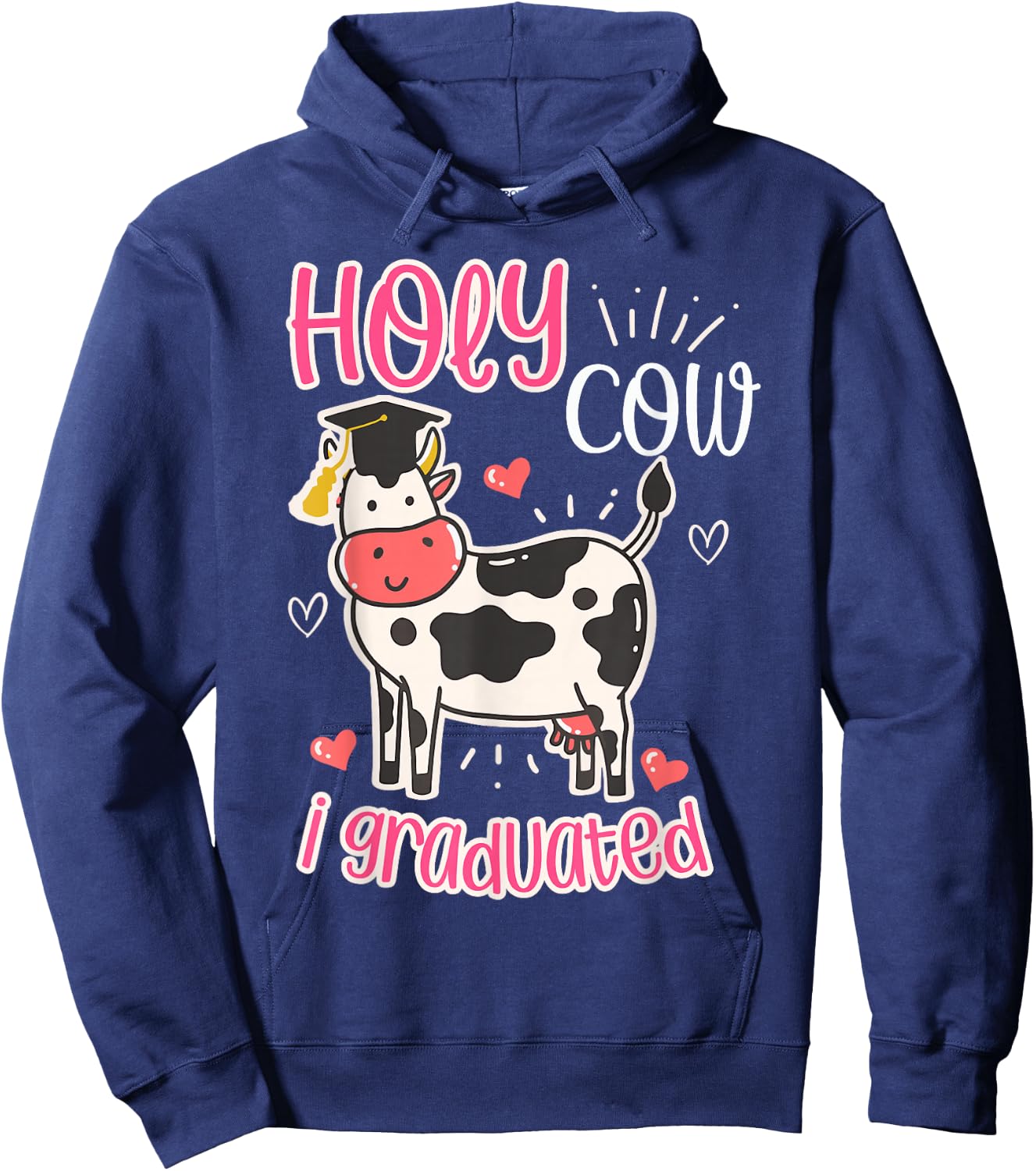 Holy Cow I Graduated Cow Graduation Pre K Pre Kinder Toddler Hoodie - Hoodie | Navy